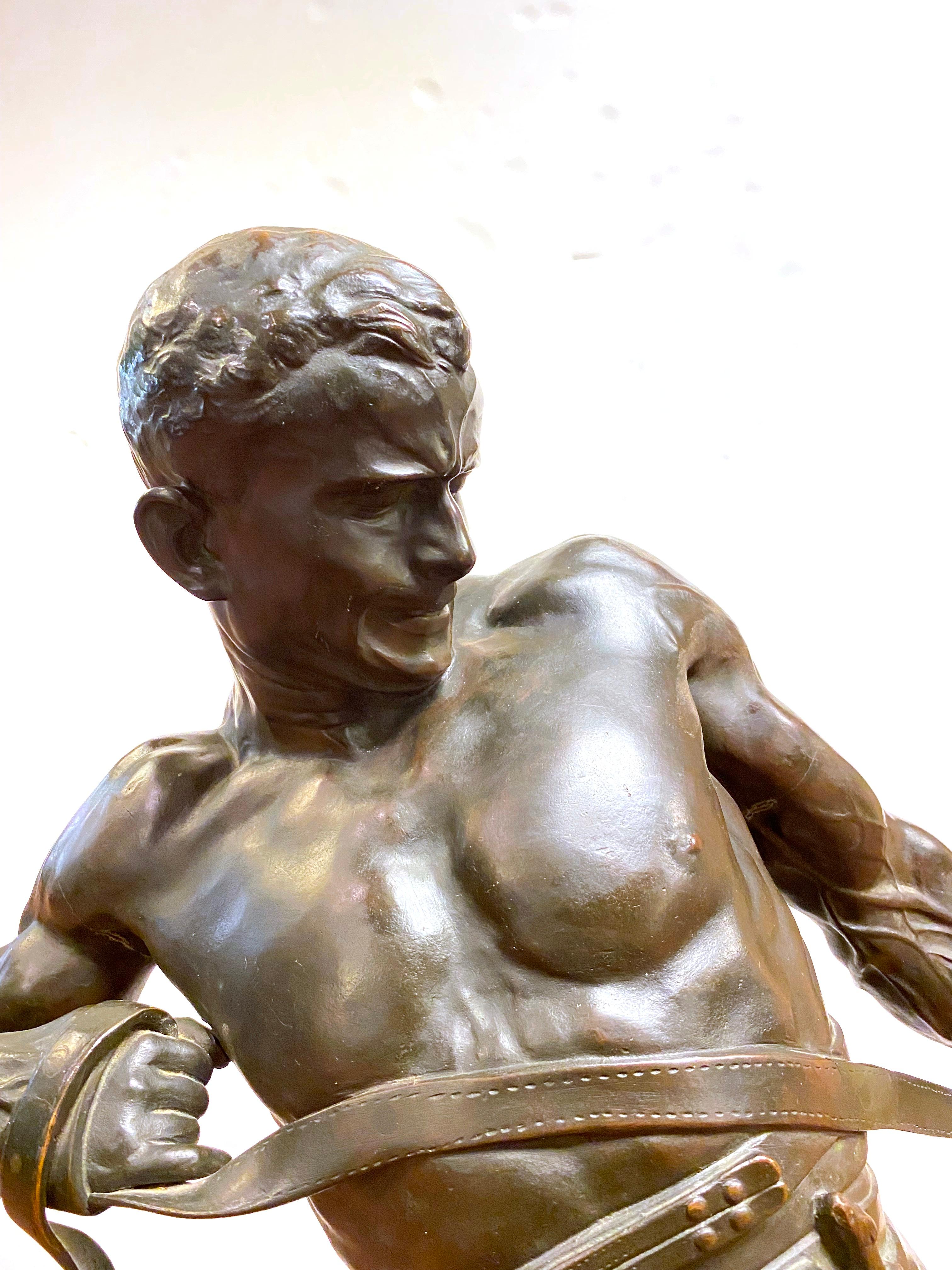 Heinrich Karl Baucke German Bronze Figure of a Gladiator 6