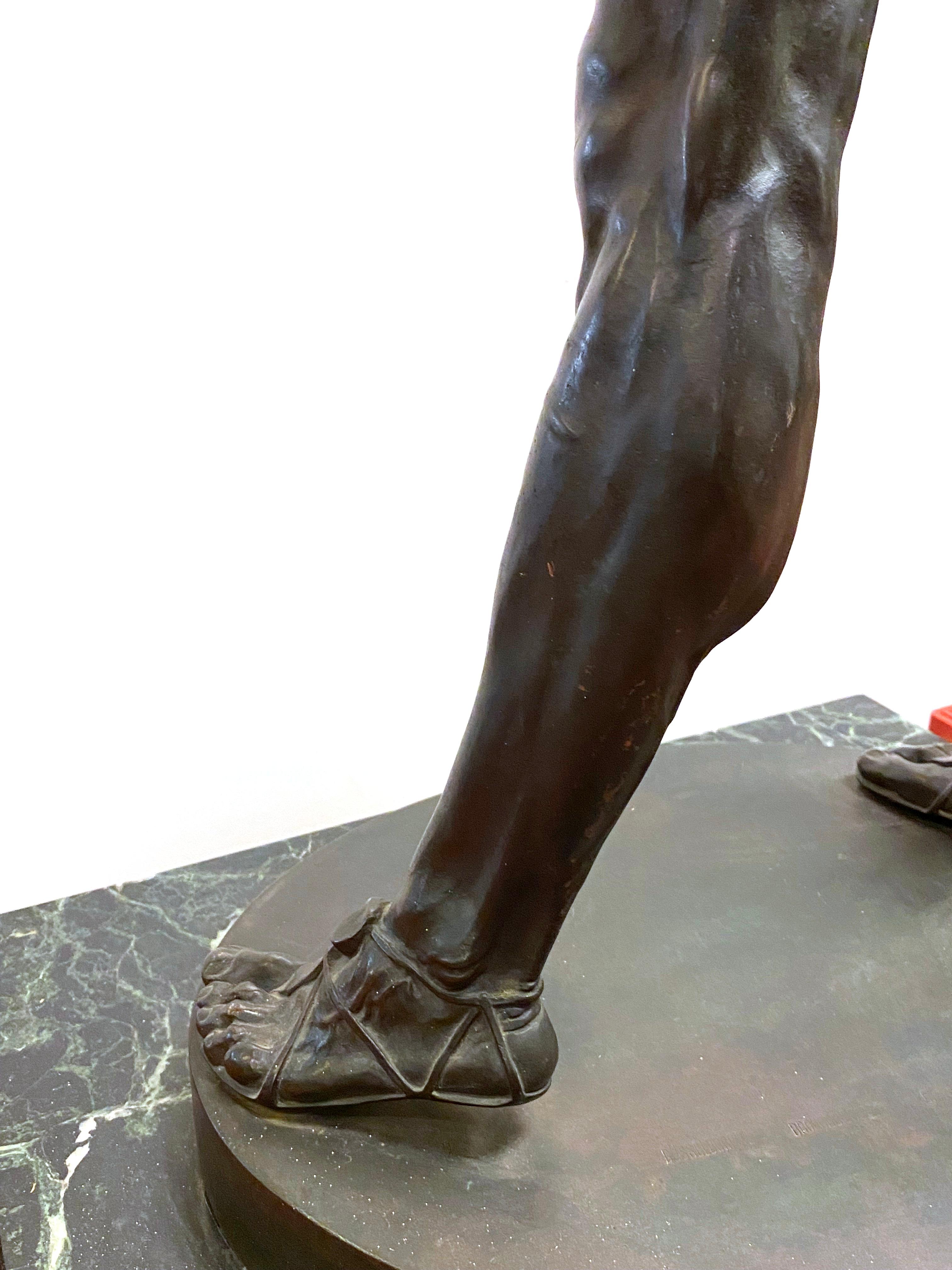 Heinrich Karl Baucke German Bronze Figure of a Gladiator 3
