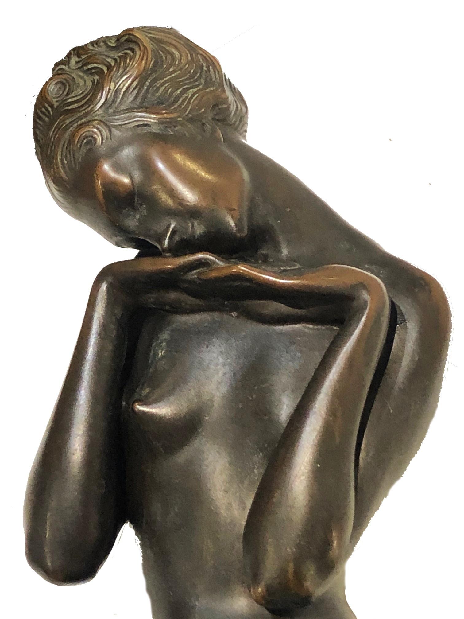 Autrichien Heinrich Karl Scholz, Declaration of Love, sculpture en bronze Art déco, 1919 en vente