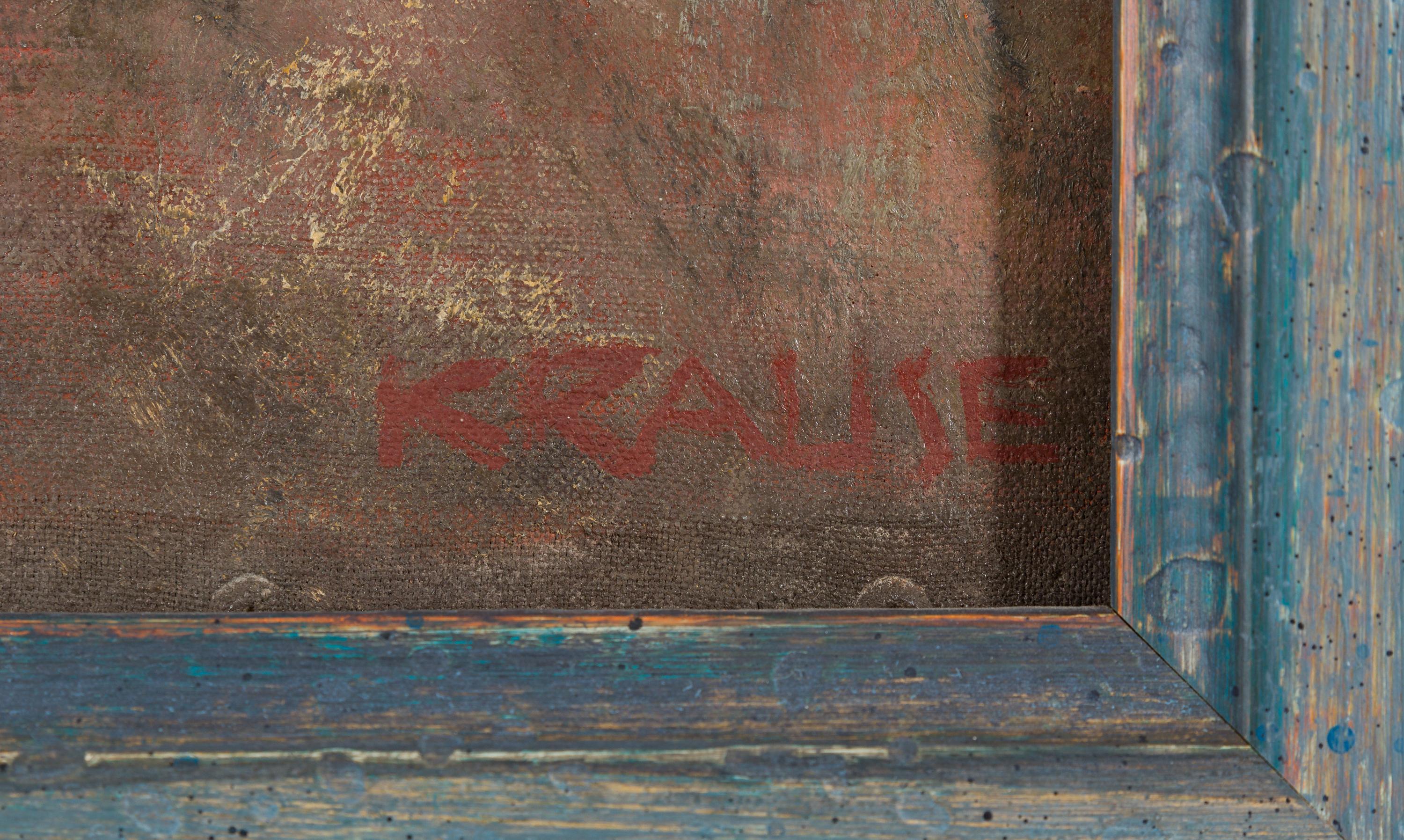 Akt mit Kopftuch - Moderne Painting par Heinrich Krause