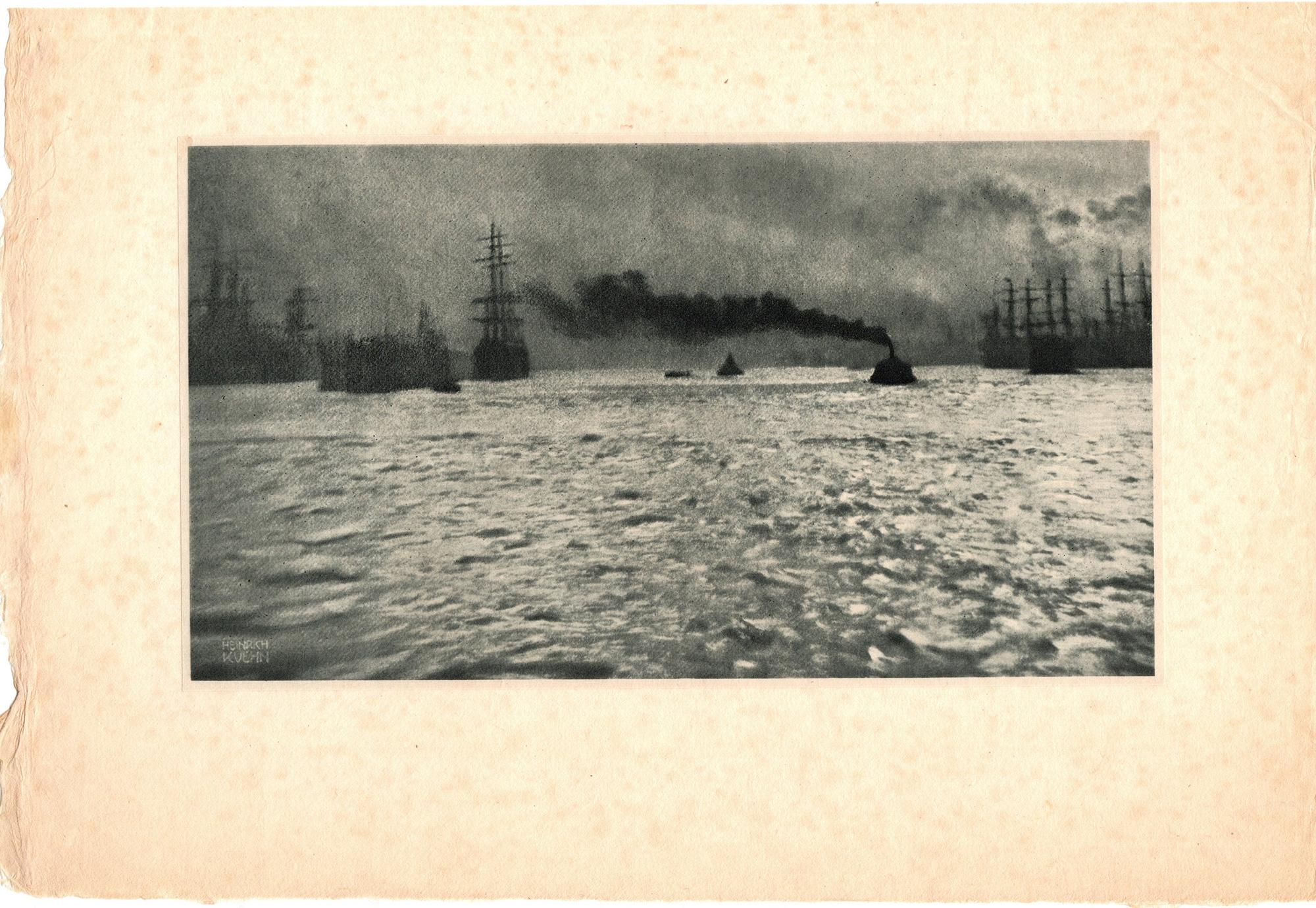 Harbour of Hamburg; From the journal Camera Work - Photograph by Heinrich Kuhn