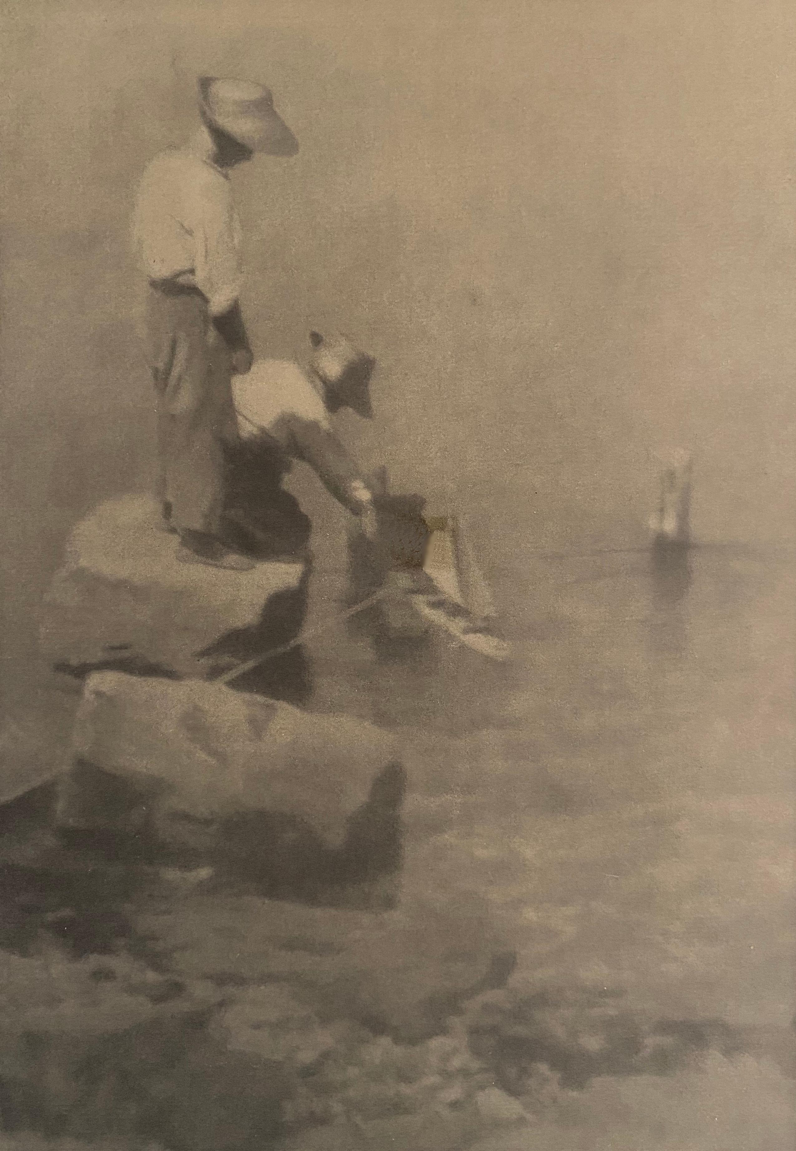 Segelboote (Edeltrude und Walter mit Segelbooten) – Photograph von Heinrich Kuhn