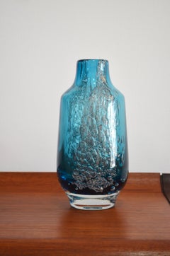 Heinrich Löffelhardt Blue Glass Vase, Zwiesel, 1970s