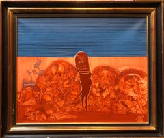 Untitled, Surreales slowenisches Ölgemälde mit Aktfiguren