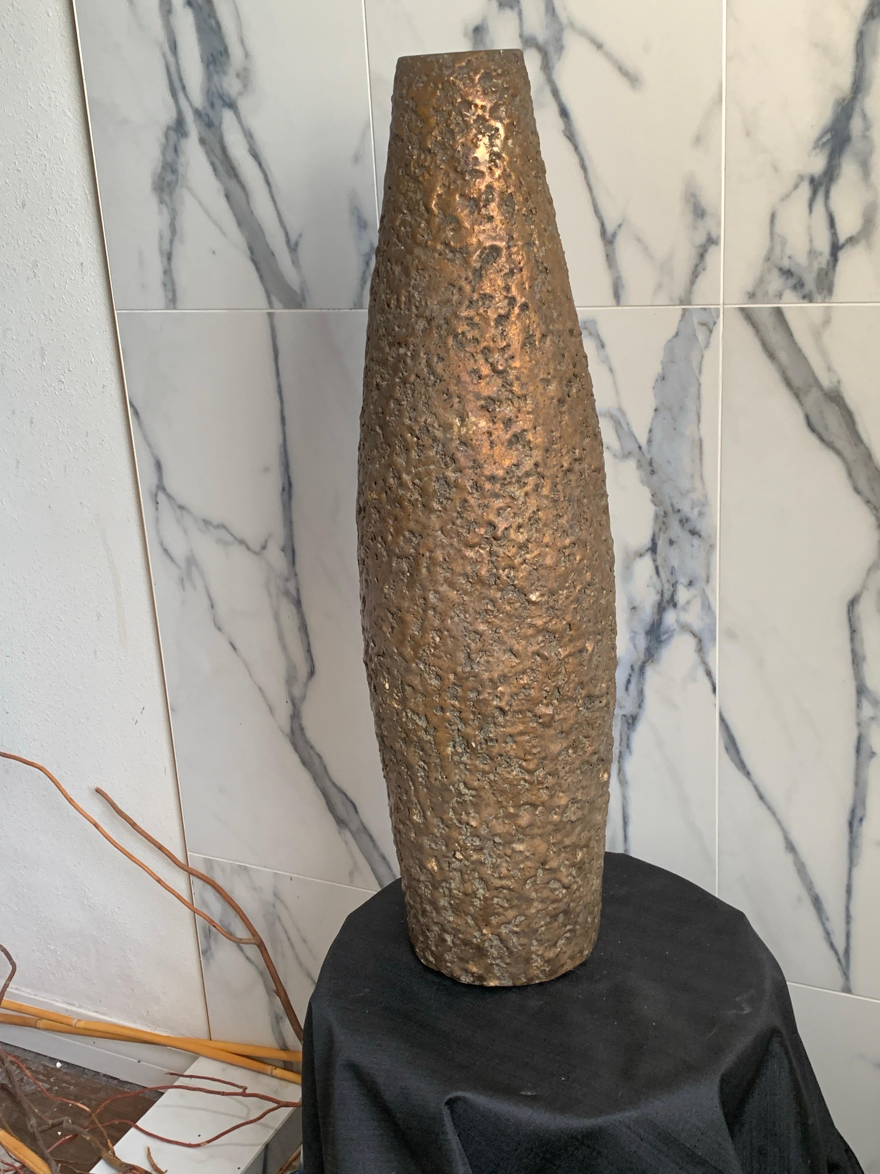 Heinrich Meister Mid Century Orig Large Tower Brutalist Vase, Schweiz im Angebot 3