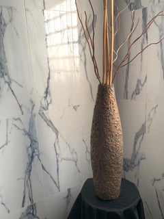 Heinrich Meister Mid Century Orig Large Tower Brutalist Vase, Switzerland