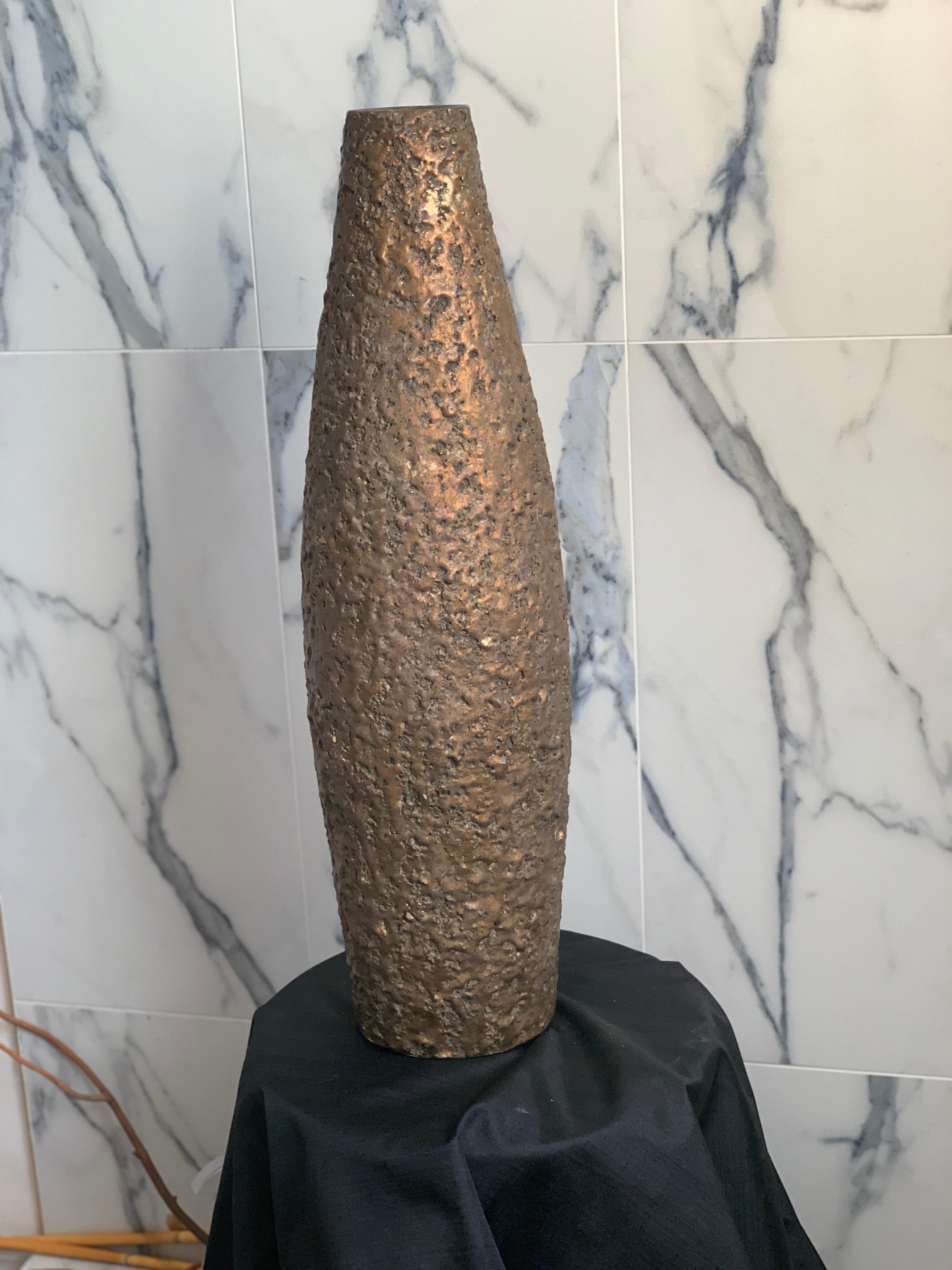 Heinrich Meister Mid Century Orig Large Tower Brutalist Vase, Schweiz im Angebot 1