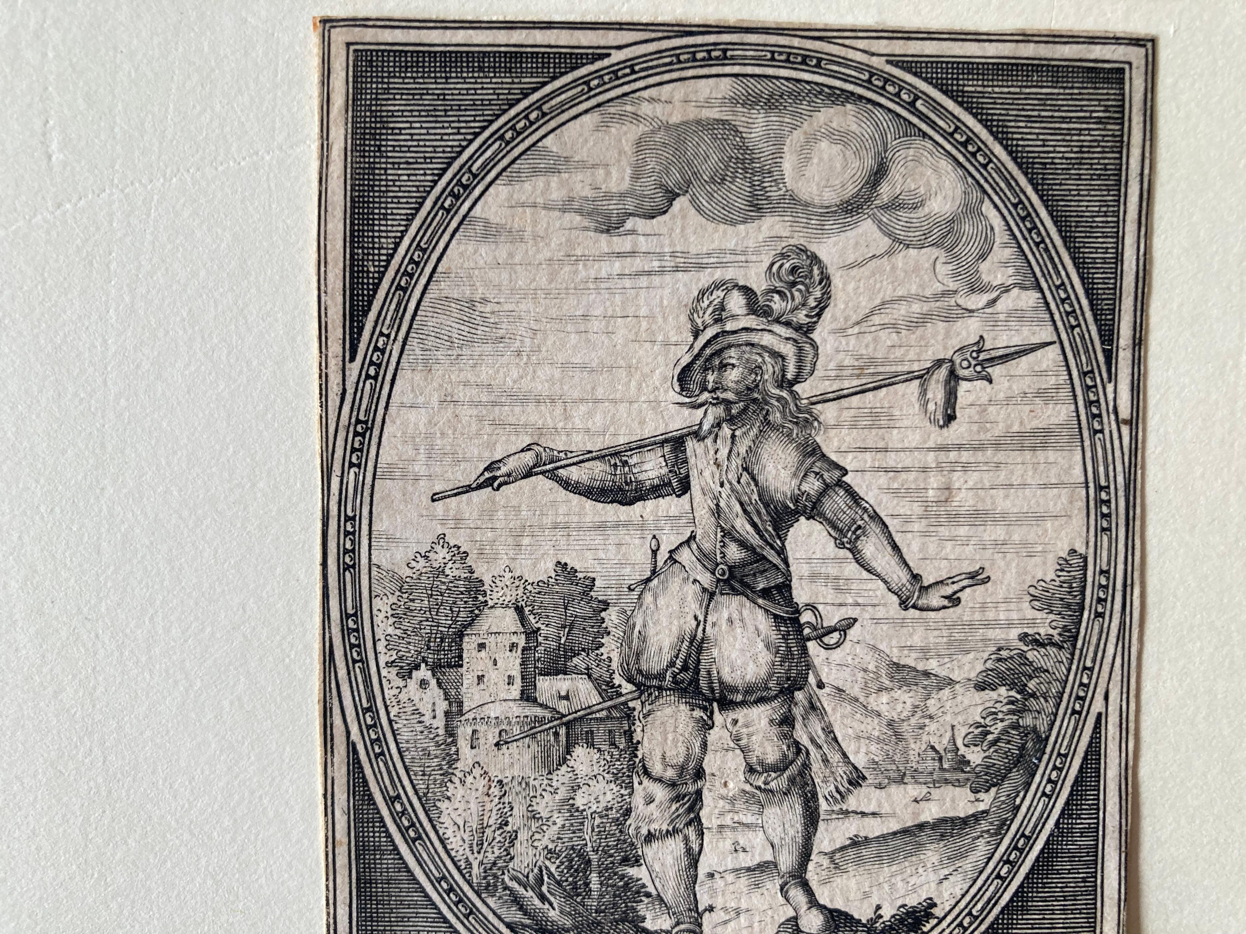 Heinrich Ulrich after Paul Mair, Guard of Emperor Rudolph, Soldier, Landsknecht For Sale 1