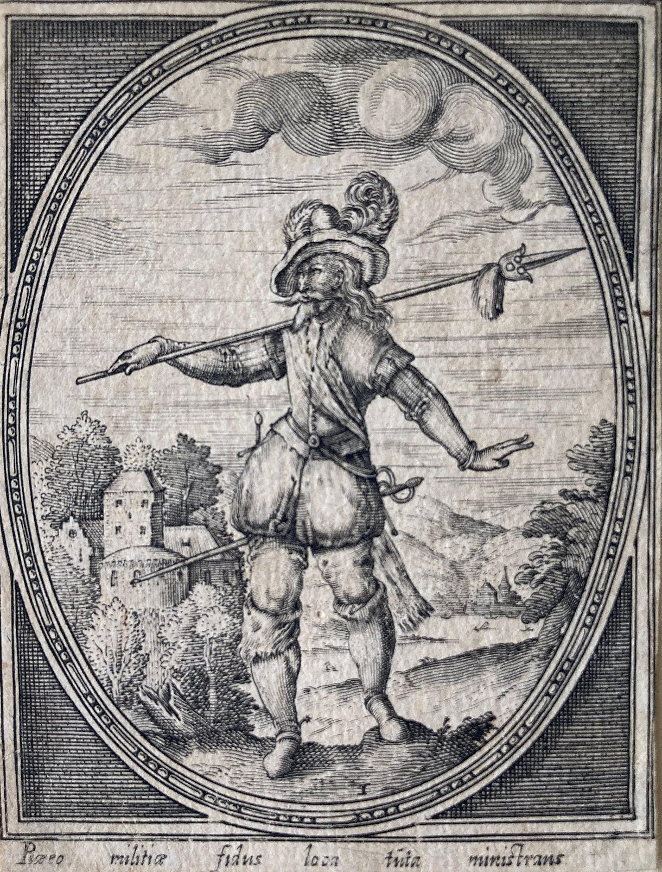 Heinrich Ulrich (alias Heinrich Ullrich) (fl.1567-1621)

"Soldat mit Hellebarde", 1598, aus der Serie "Die Garde des Kaisers Rudolph" (auch "Altdeutsche Soldaten"; "Suite der Krieger"; "Retinue der Krieger"), herausgegeben von Heinrich Ulrich in