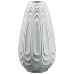 Heinrich Vase Urn Floor Standing White Sculpted Porcelain
