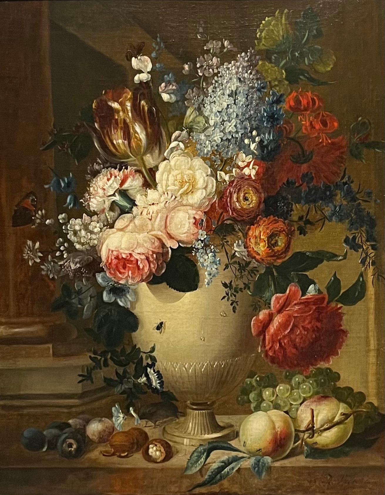 Une nature morte de fleurs dans une urne - Painting de Heinrich von Valkenburg