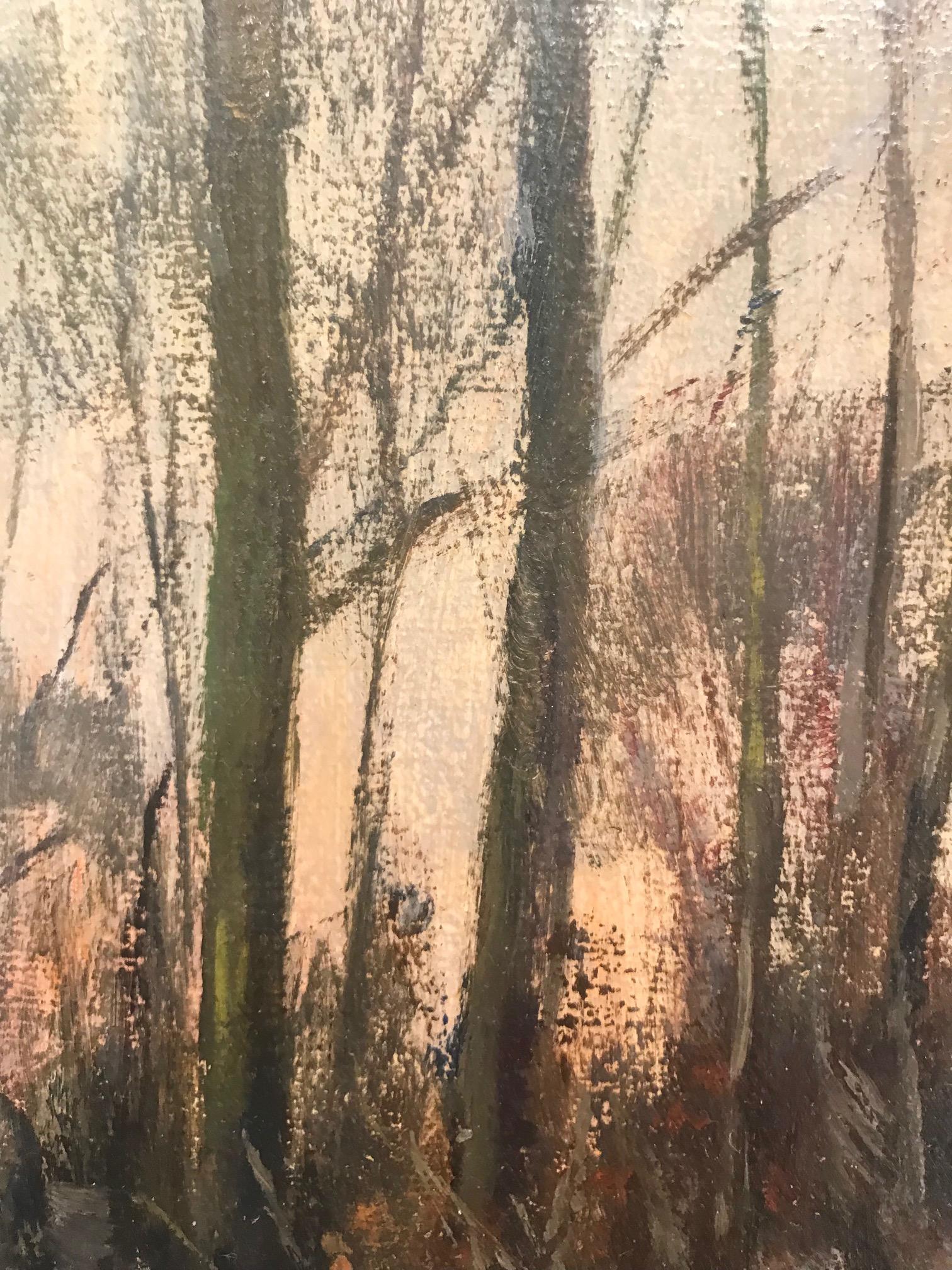 Heinrich Weckauf - Gathering Wood in Winter, 20th Century Impressionist  For Sale 1