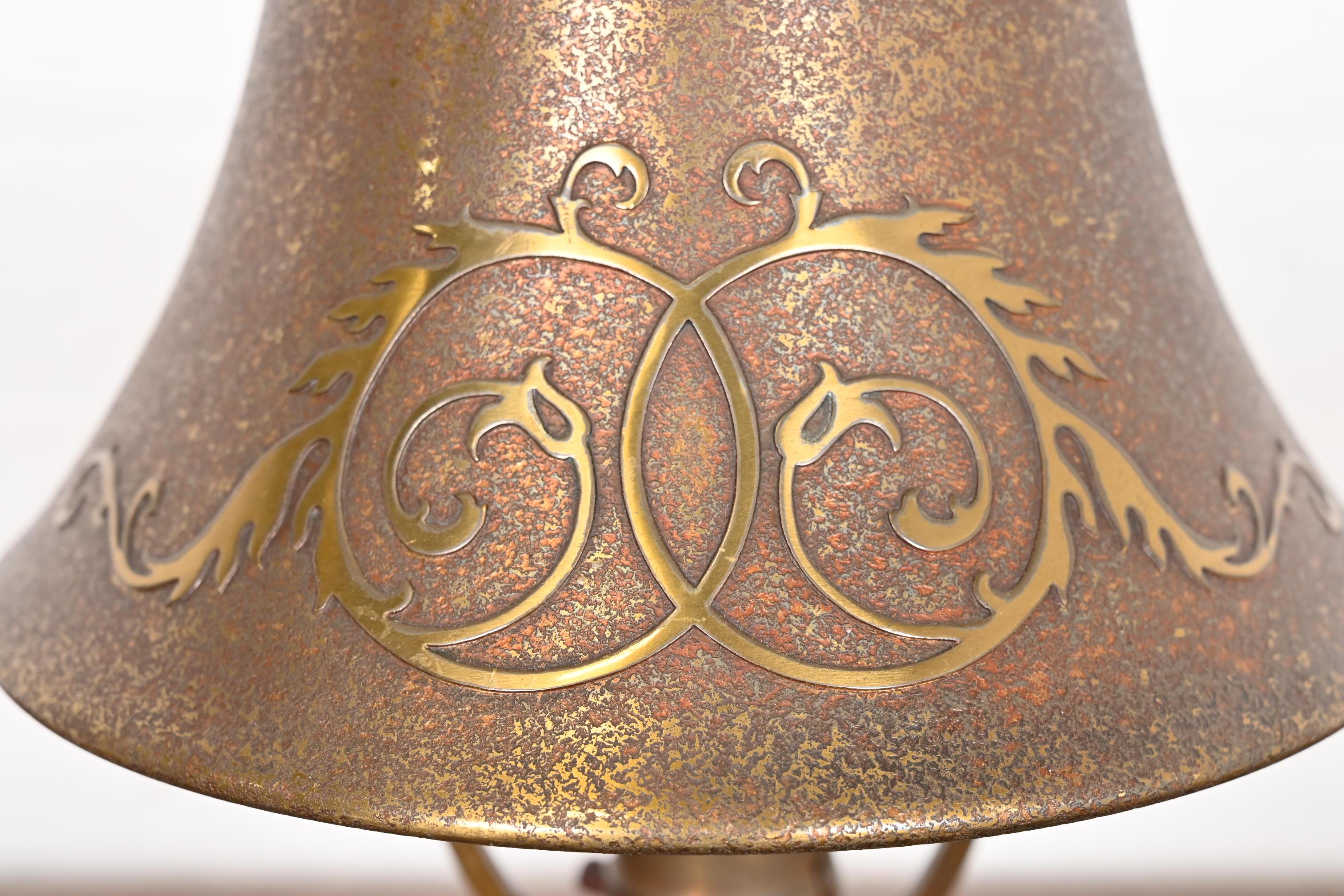 Heintz Antique Arts & Crafts Bronze Desk Lamp 2