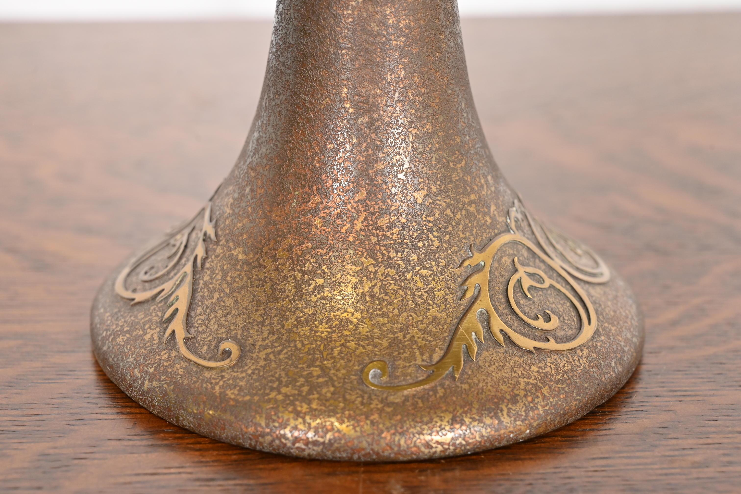 Heintz Antique Arts & Crafts Bronze Desk Lamp 3