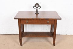 Heintz Antique Arts & Crafts Sterling Silver on Bronze Desk Lamp