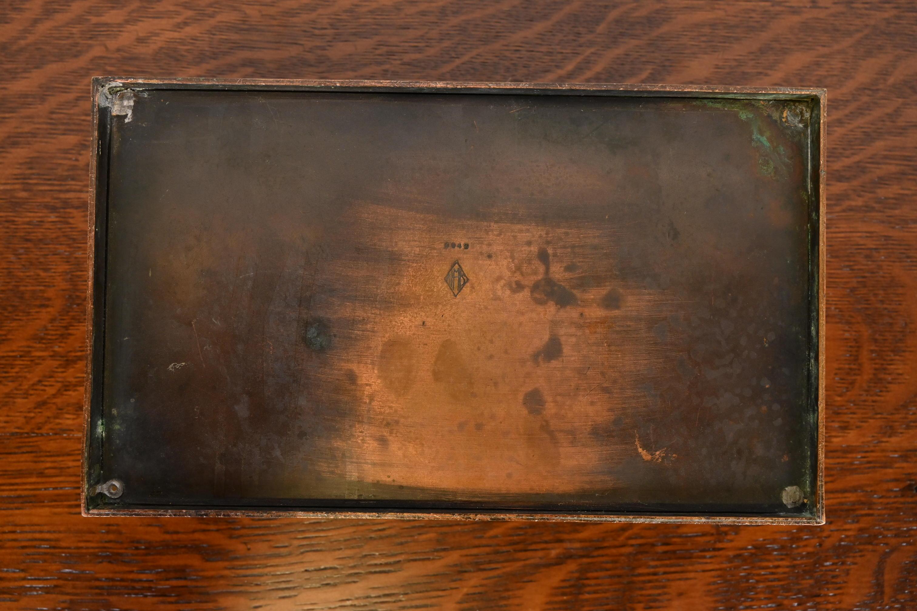 Caja para puros de bronce Heintz Arts & Crafts en venta 3