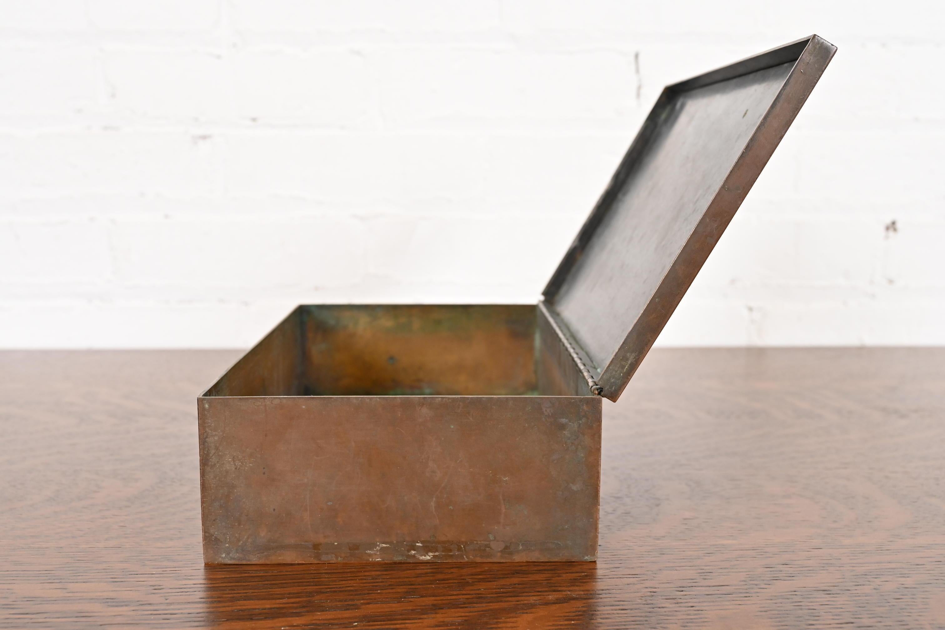 Caja para puros de bronce Heintz Arts & Crafts en venta 1
