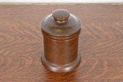 Heintz Arts & Crafts Bronze Round Container With Lid, Circa 1910