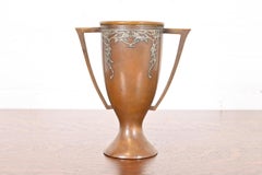 Heintz Arts & Crafts Sterling Silver on Bronze Amphora Vase