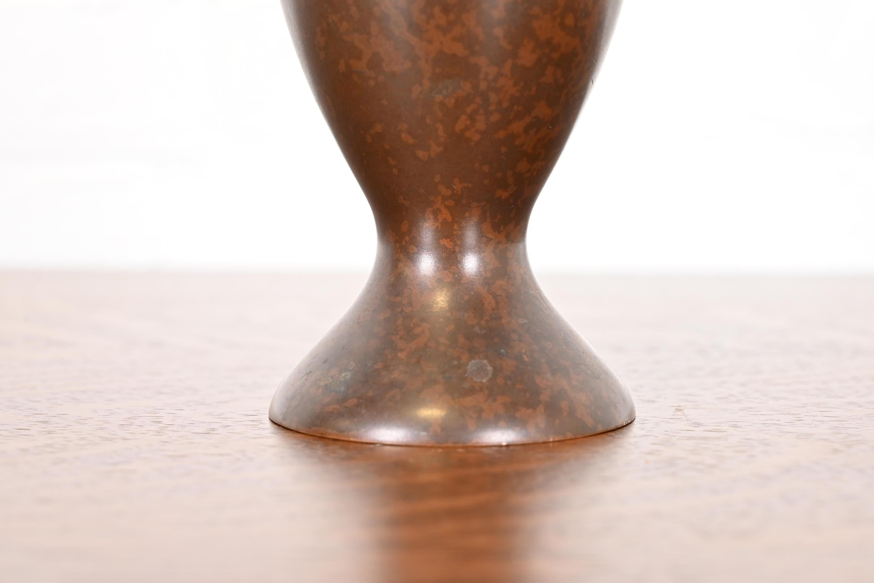 Heintz Arts & Crafts Sterling Silver on Bronze Amphora Vase For Sale 1