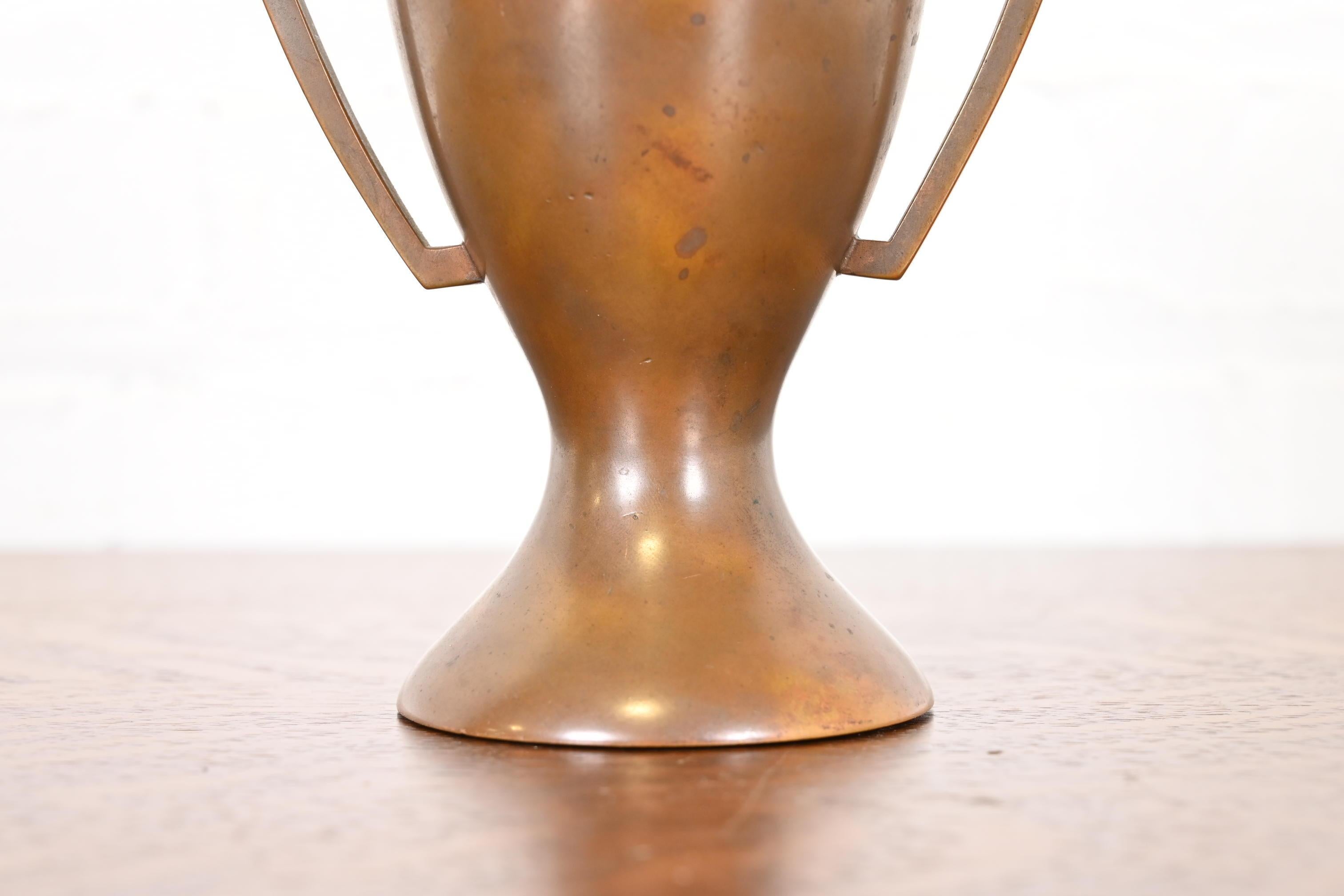 Vaso ad anfora in argento sterling e bronzo di Heintz Arts & Crafts in vendita 1