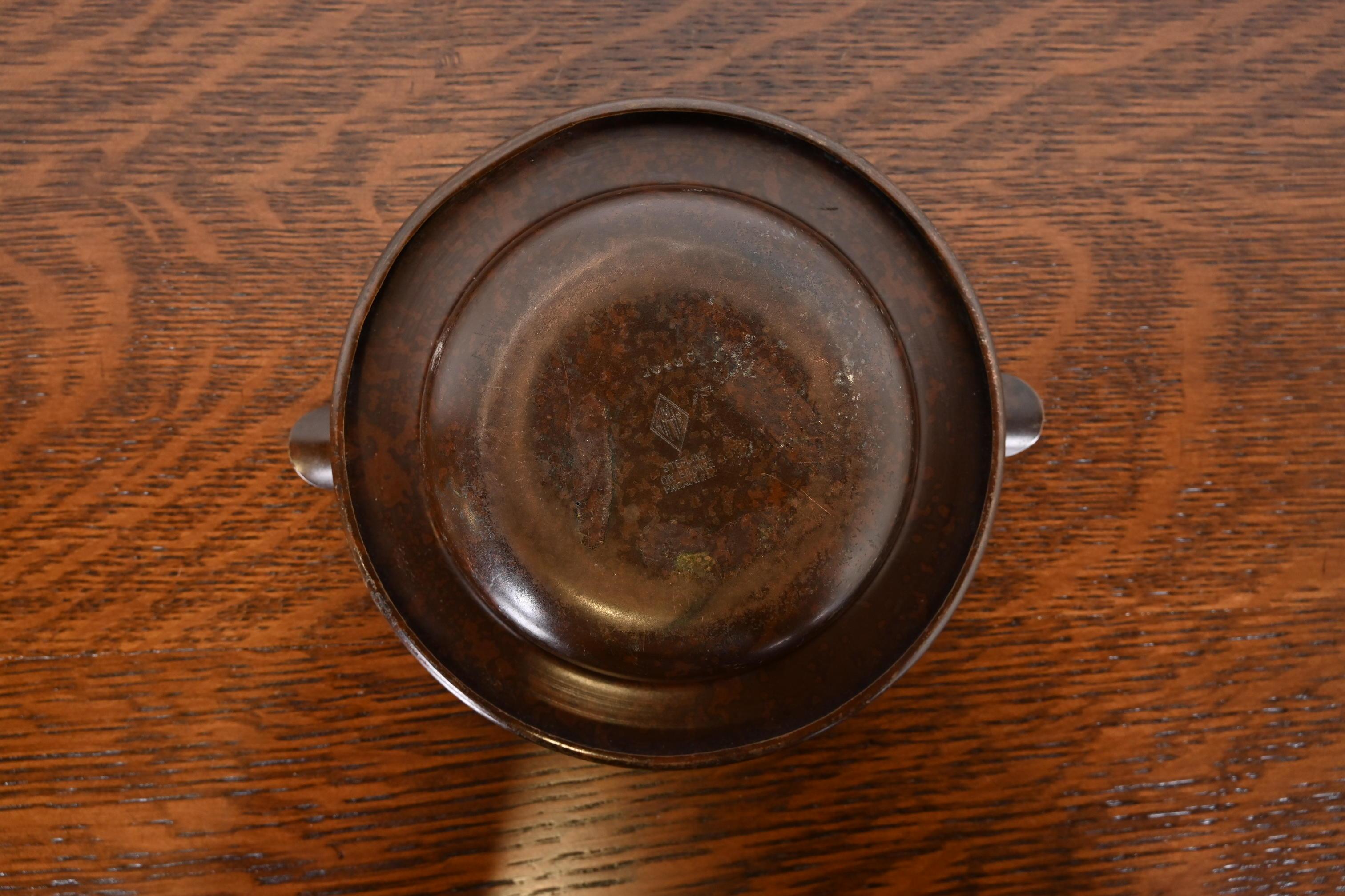 Heintz Arts & Crafts Sterling Silver on Bronze Ashtray For Sale 3