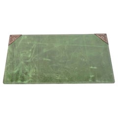 Heintz Arts & Crafts Argento su bronzo con angoli per blotter con pad in pelle