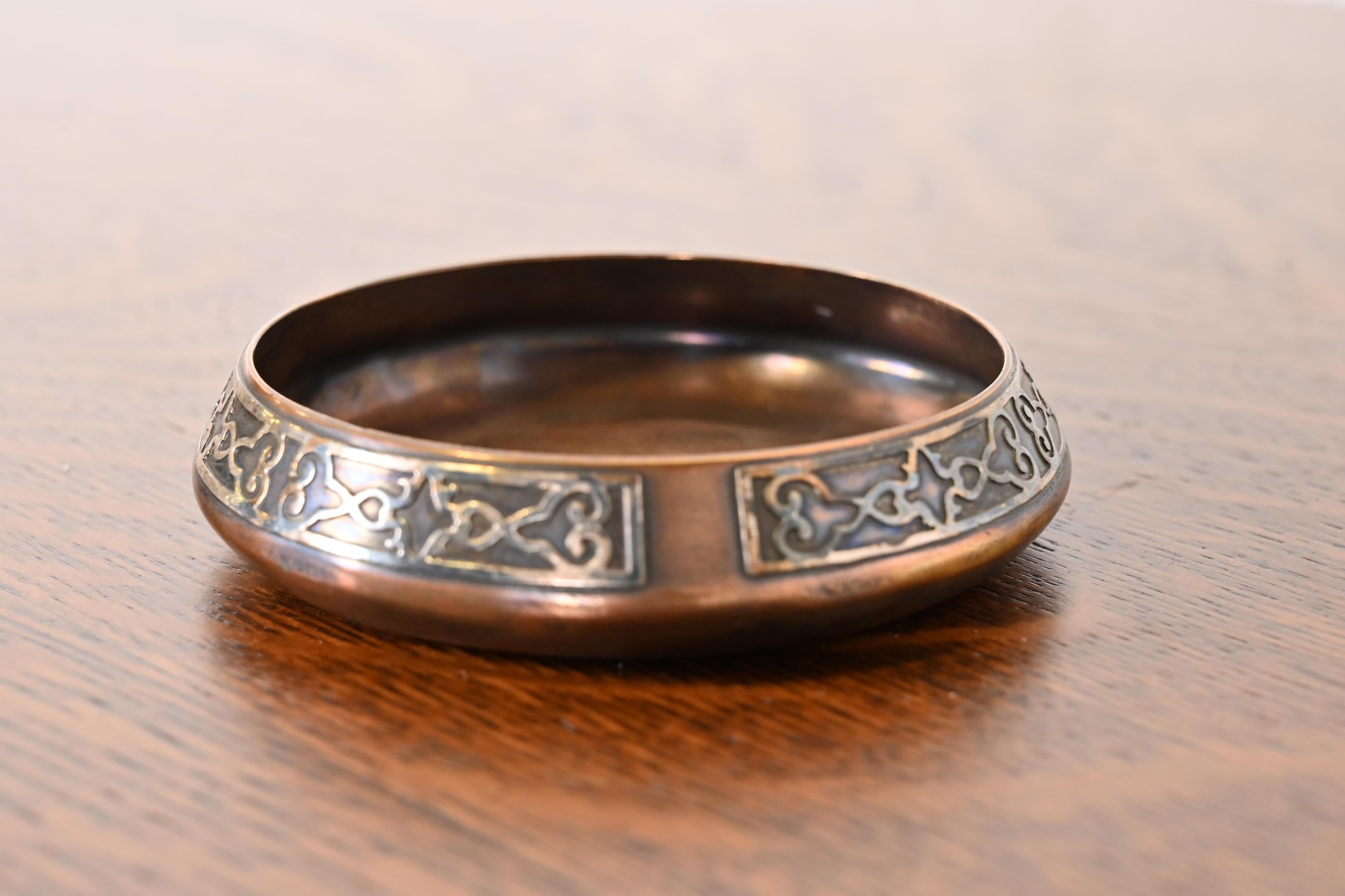 Arts and Crafts Heintz Arts & Crafts Sterling Silver on Bronze Bowl