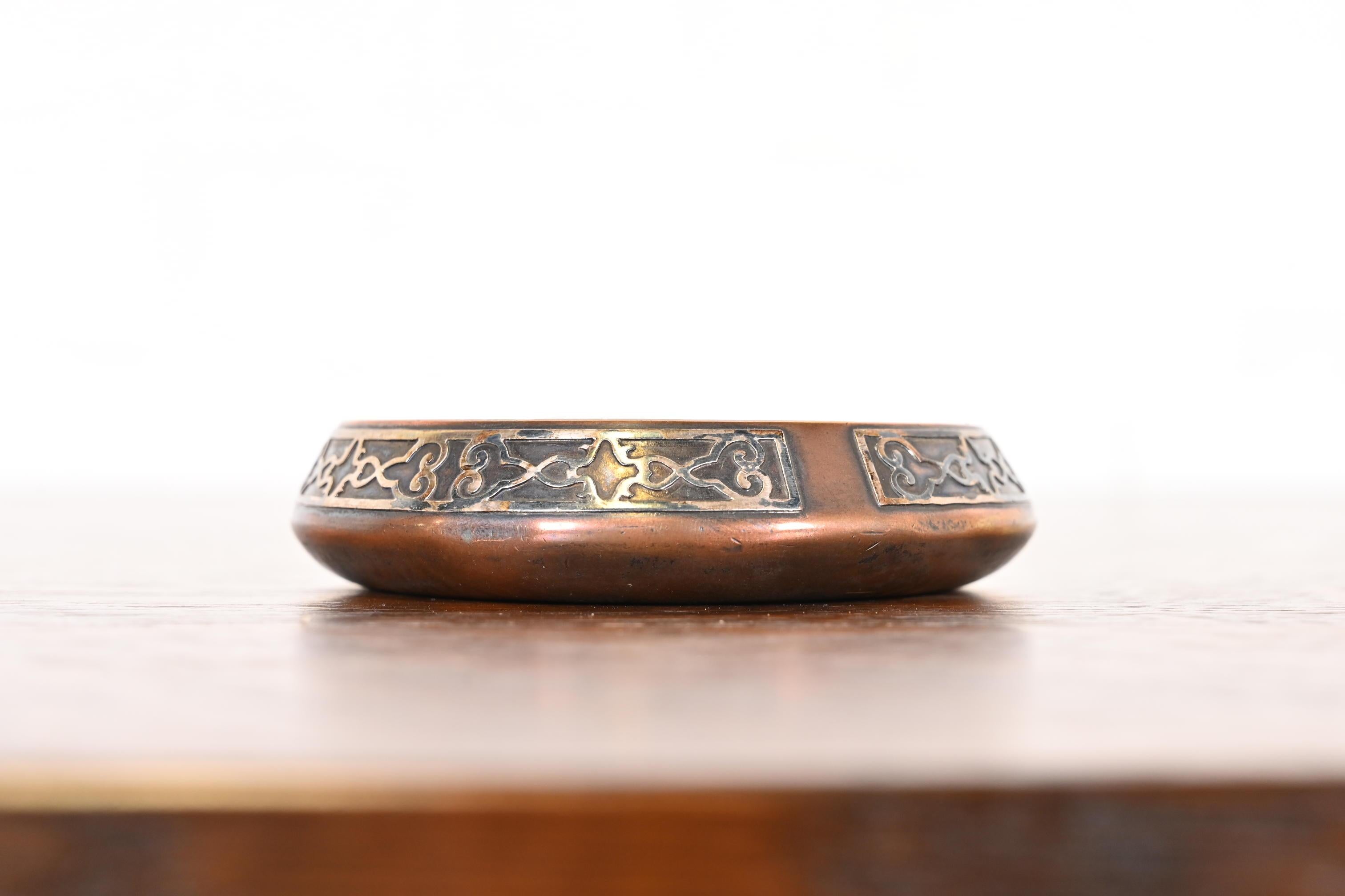 American Heintz Arts & Crafts Sterling Silver on Bronze Bowl