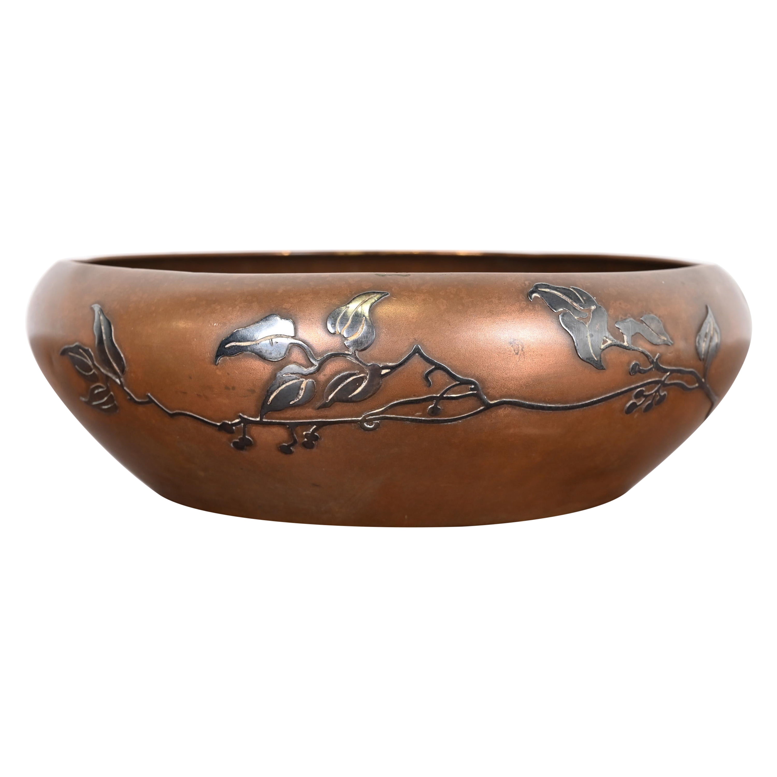 Heintz Arts & Crafts Sterling Silver on Bronze Bowl