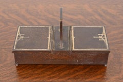 Caja para cigarrillos o humidificador doble Heintz Arts & Crafts de plata de ley sobre bronce