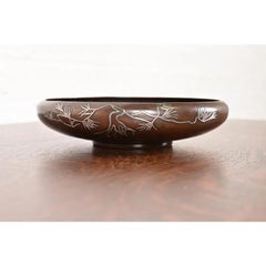 Heintz Arts & Crafts Sterling Silver on Bronze Footed Bowl