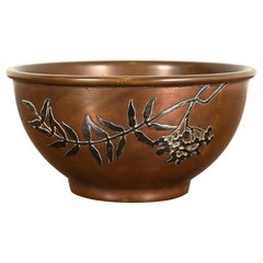 Heintz Arts & Crafts Sterling Silver on Bronze Footed Bowl