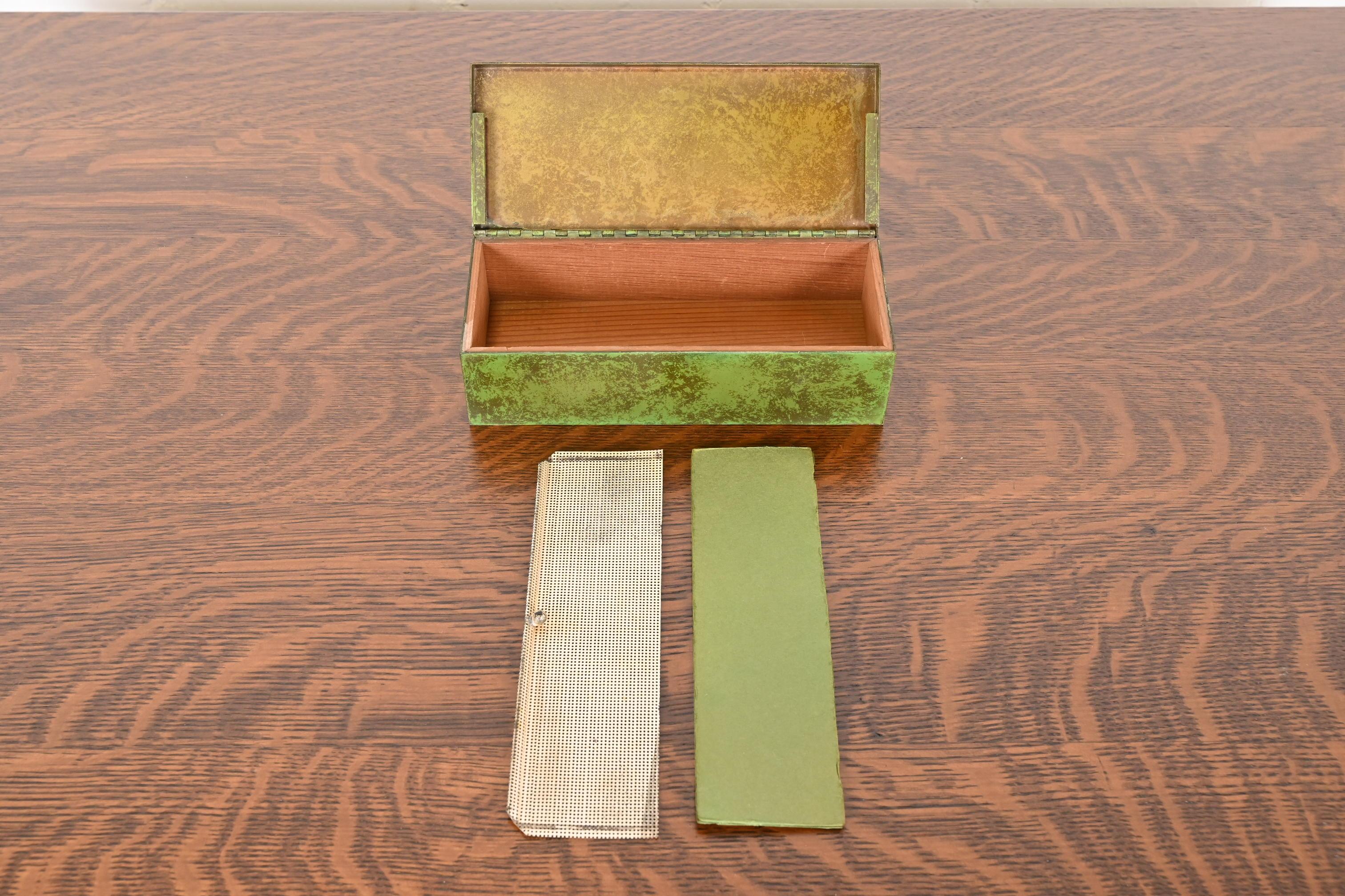 Heintz Arts & Crafts Humidor-Schachtel aus Sterlingsilber auf Bronze im Angebot 5