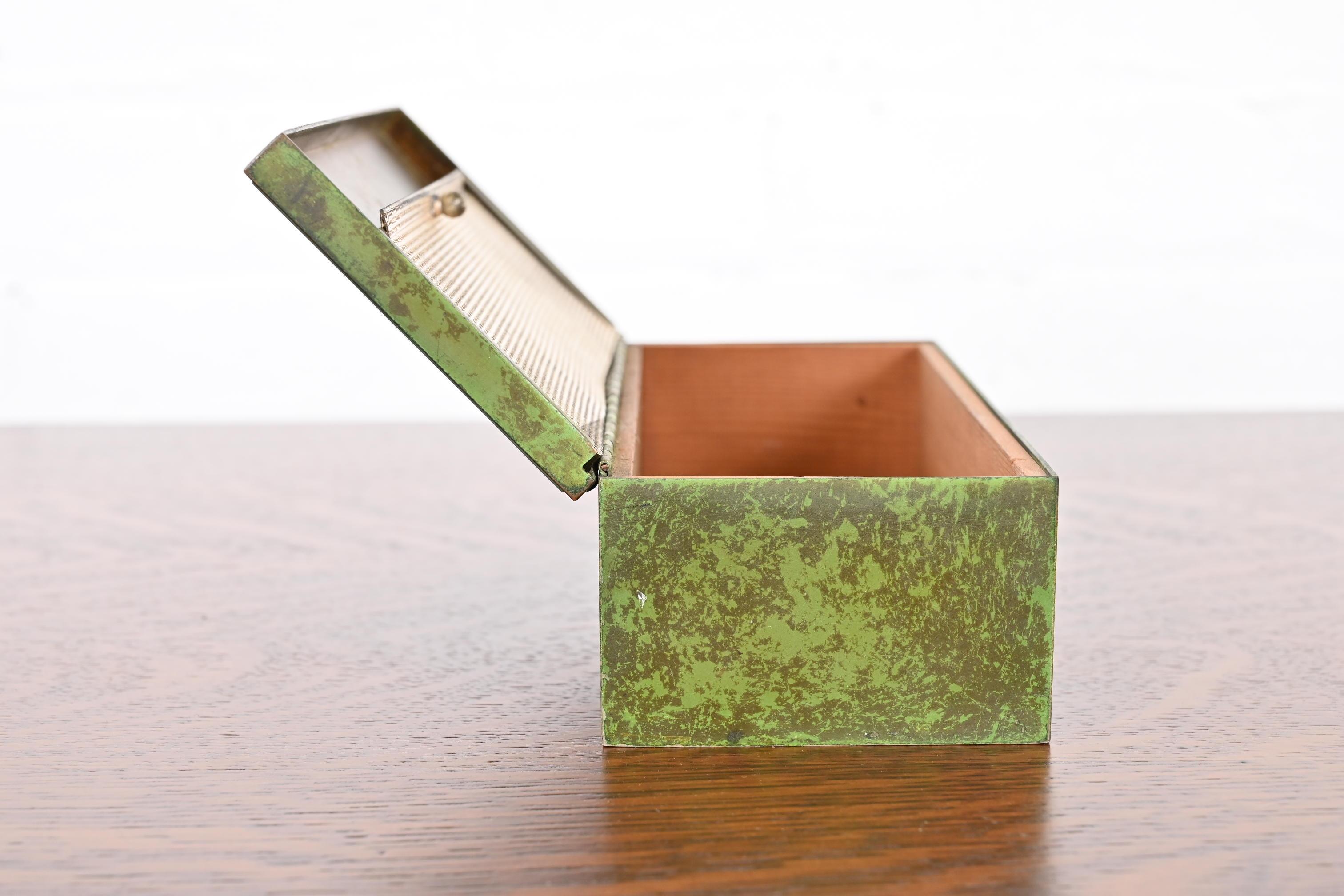 Heintz Arts & Crafts Humidor-Schachtel aus Sterlingsilber auf Bronze im Angebot 7