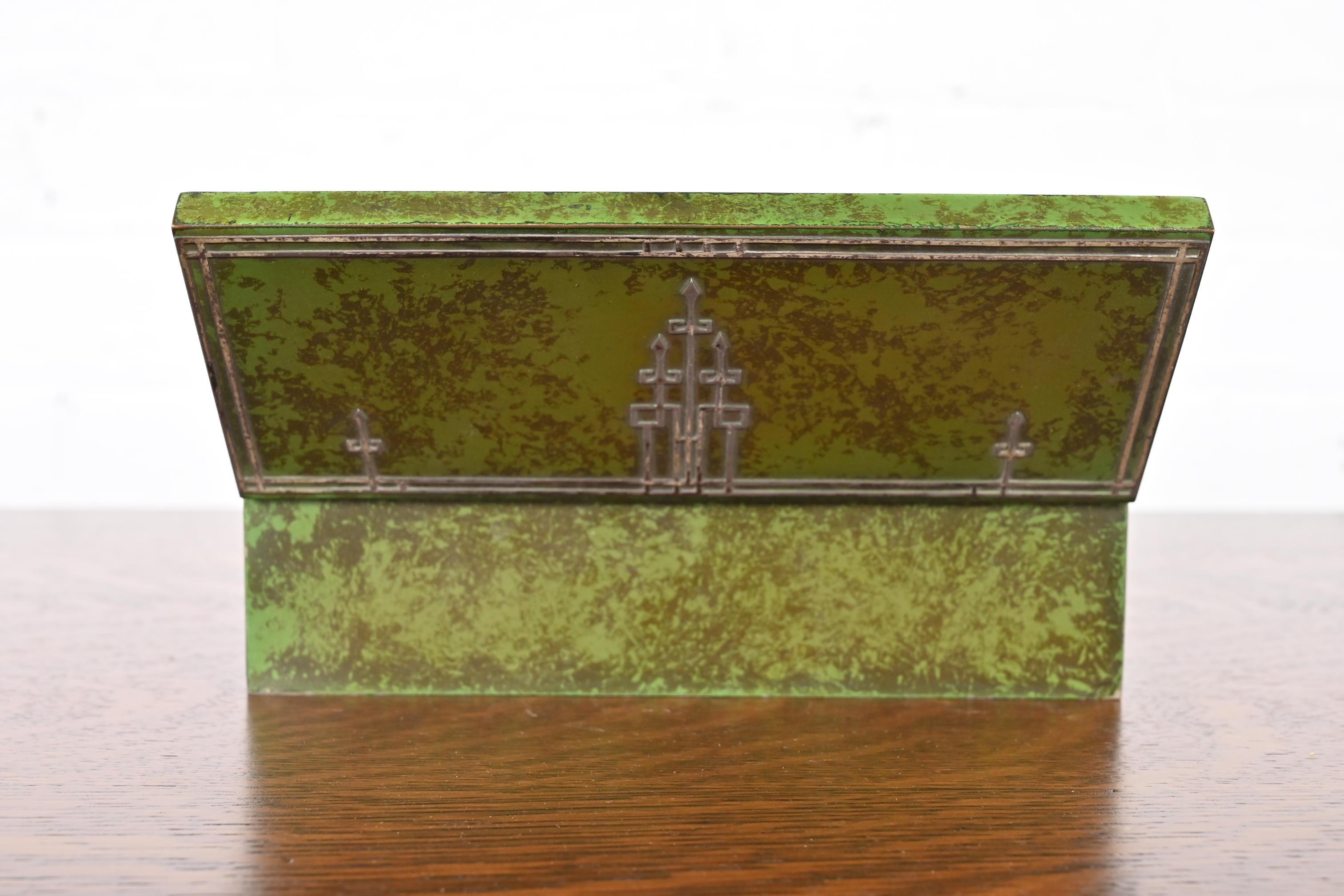 Heintz Arts & Crafts Humidor-Schachtel aus Sterlingsilber auf Bronze im Angebot 8