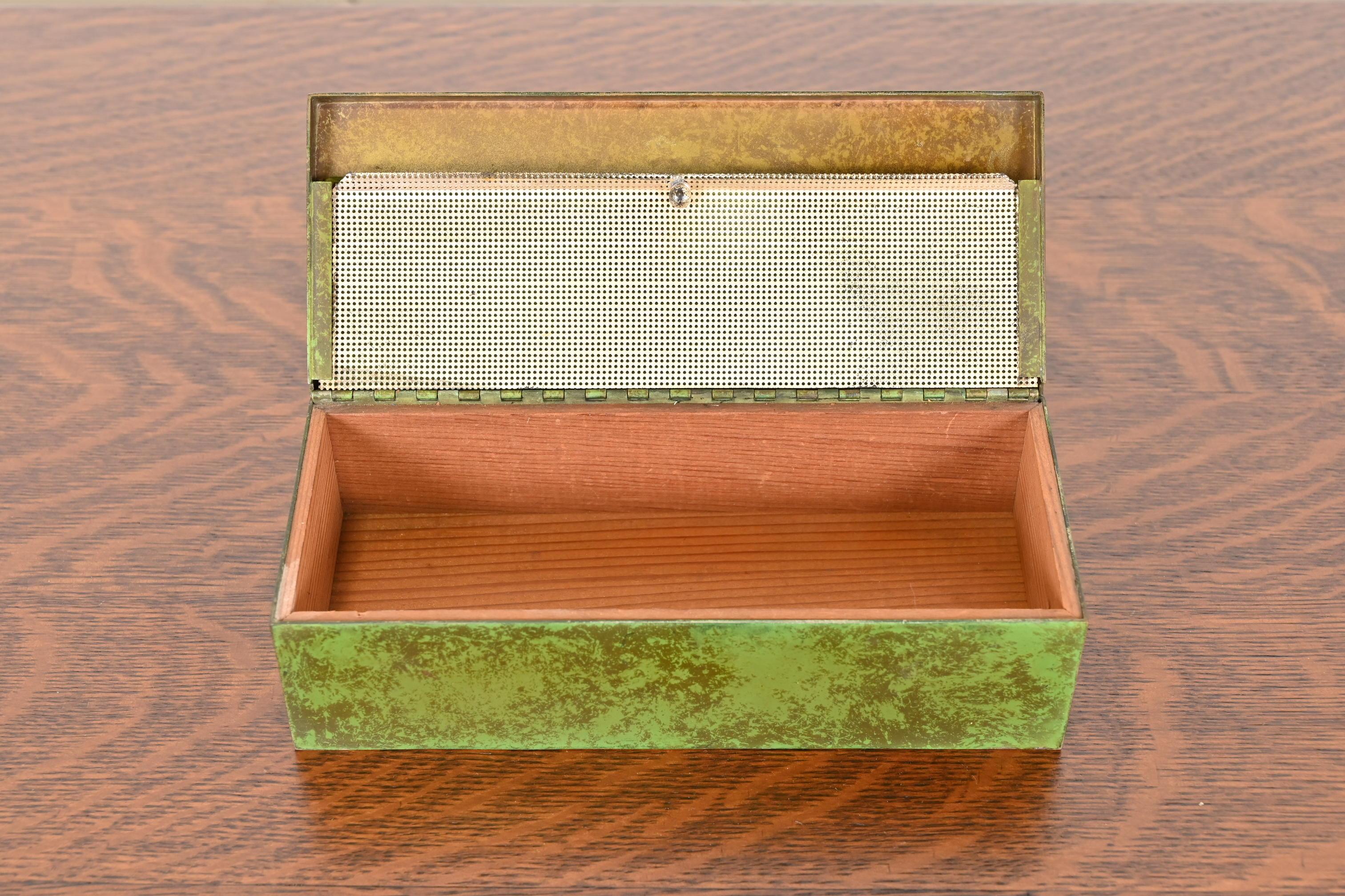 Heintz Arts & Crafts Humidor-Schachtel aus Sterlingsilber auf Bronze im Angebot 3