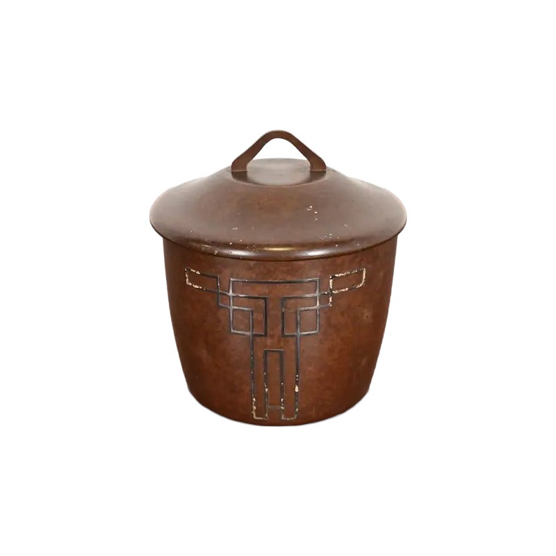 Humidor en argent sterling et bronze Heintz Arts & Crafts en vente