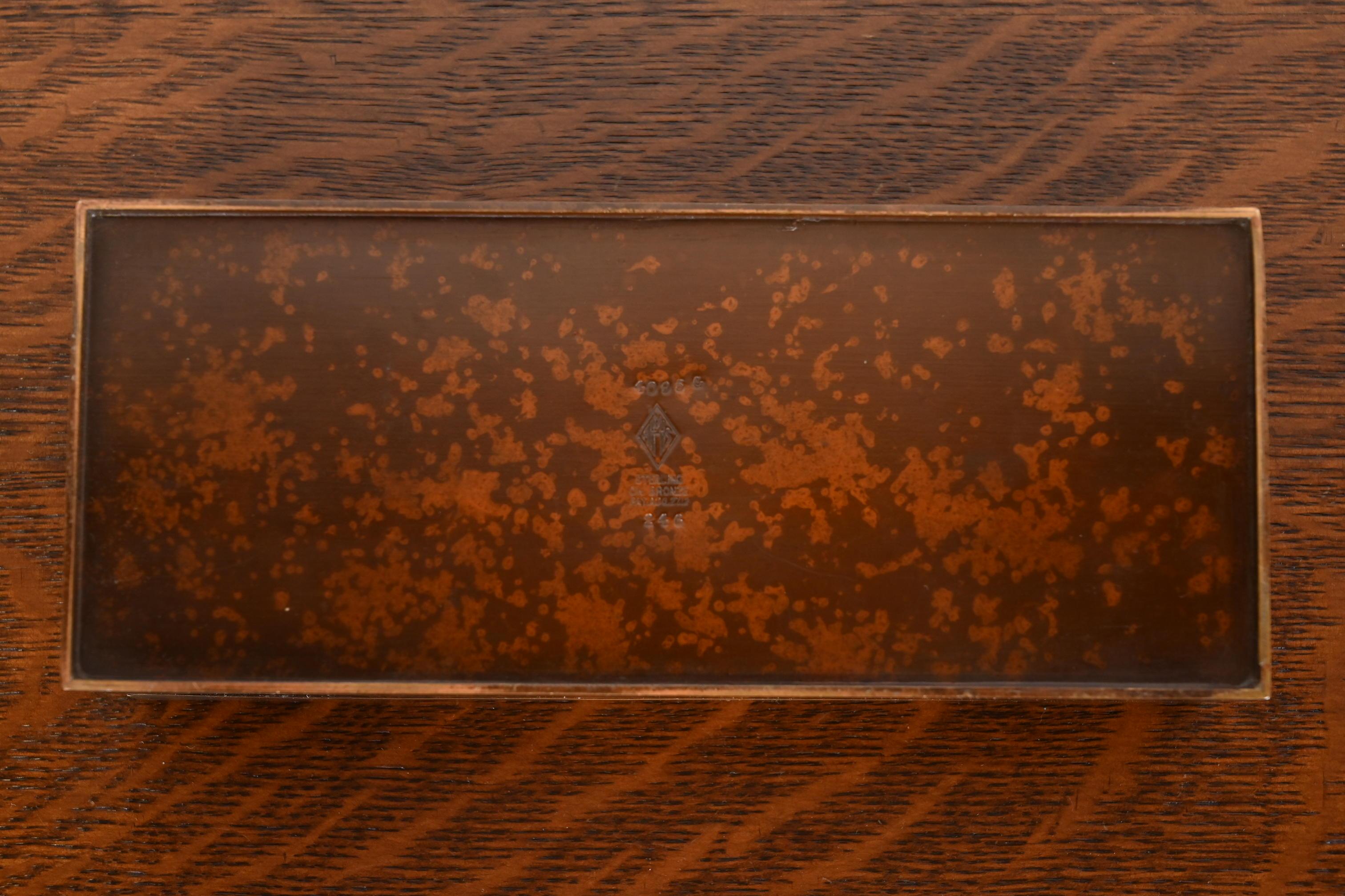 Heintz Arts & Crafts Humidor- oder Zigarrenschachtel aus Sterlingsilber auf Bronze im Angebot 9