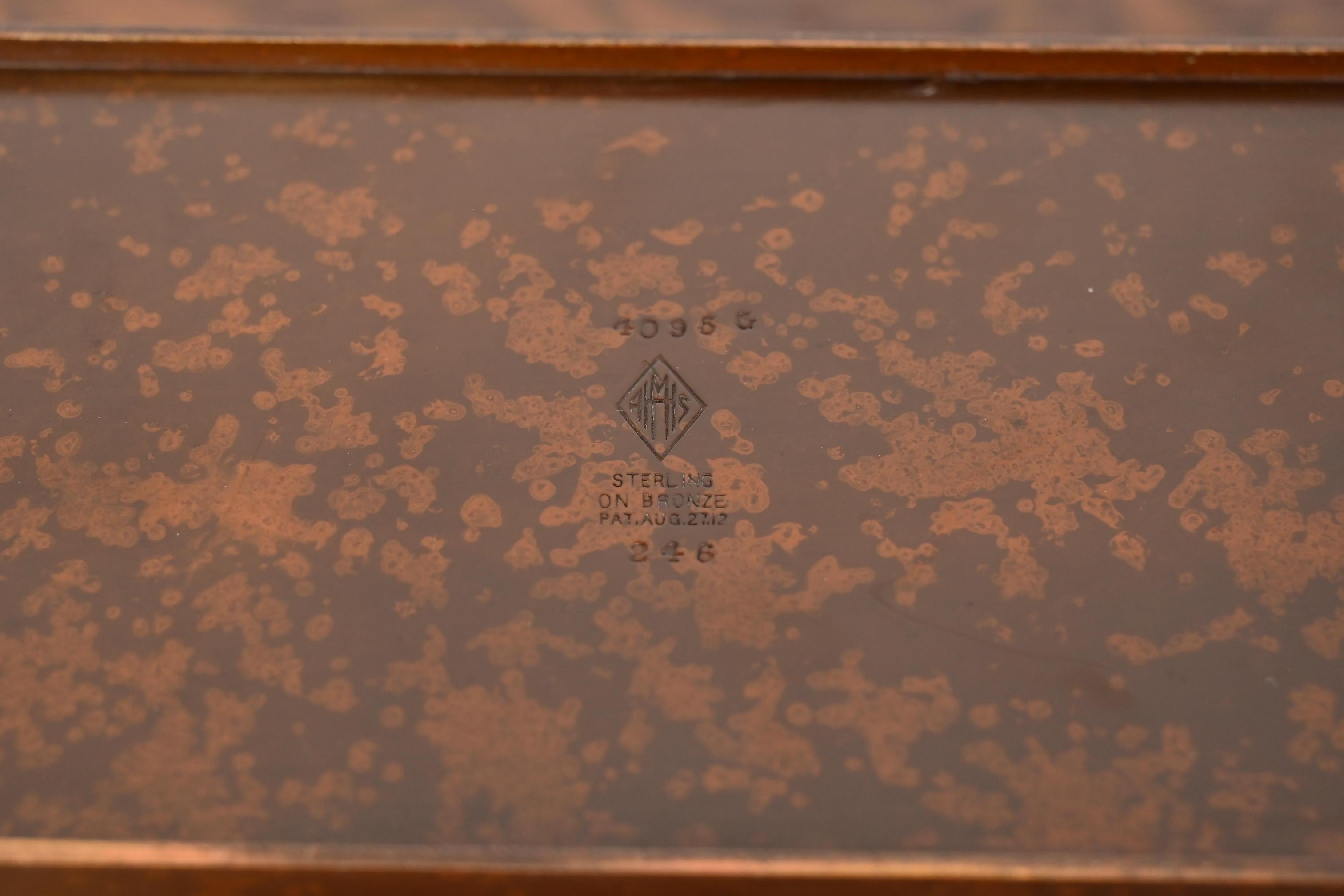 Heintz Arts & Crafts Humidor- oder Zigarrenschachtel aus Sterlingsilber auf Bronze im Angebot 10