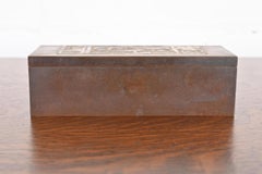 Humidificateur ou boîte à cigares Heintz Arts & Crafts en argent sterling sur bronze