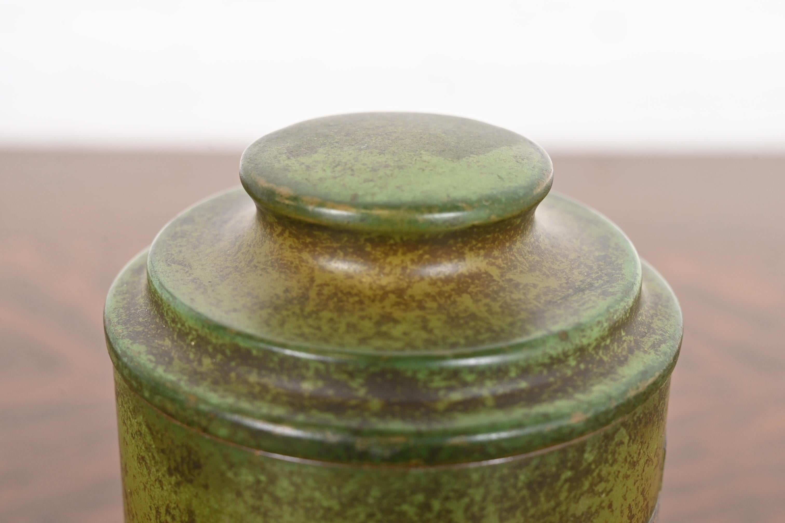 Heintz Arts & Crafts Sterling Silver on Bronze Humidor or Container With Lid im Zustand „Gut“ im Angebot in South Bend, IN