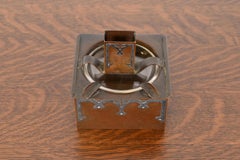 Humidificateur Heintz Arts & Crafts en argent sterling sur bronze avec support assorti