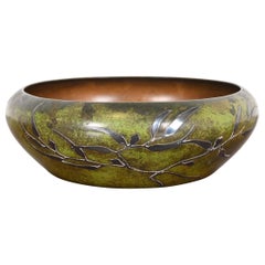 Cuenco grande Heintz Arts & Crafts Plata de ley sobre bronce