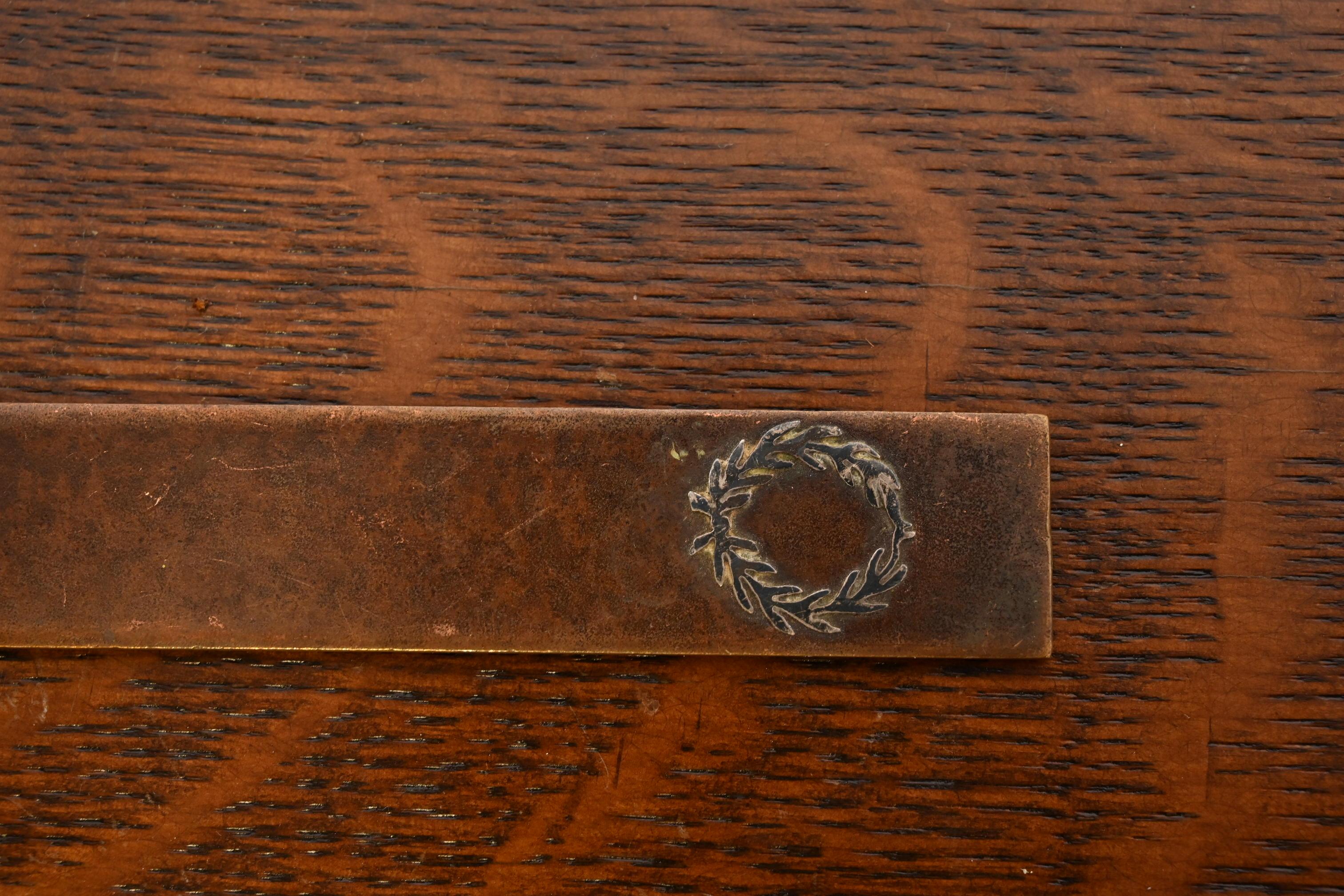 Heintz Arts & Crafts Sterling Silver on Bronze Letter Opener For Sale 1
