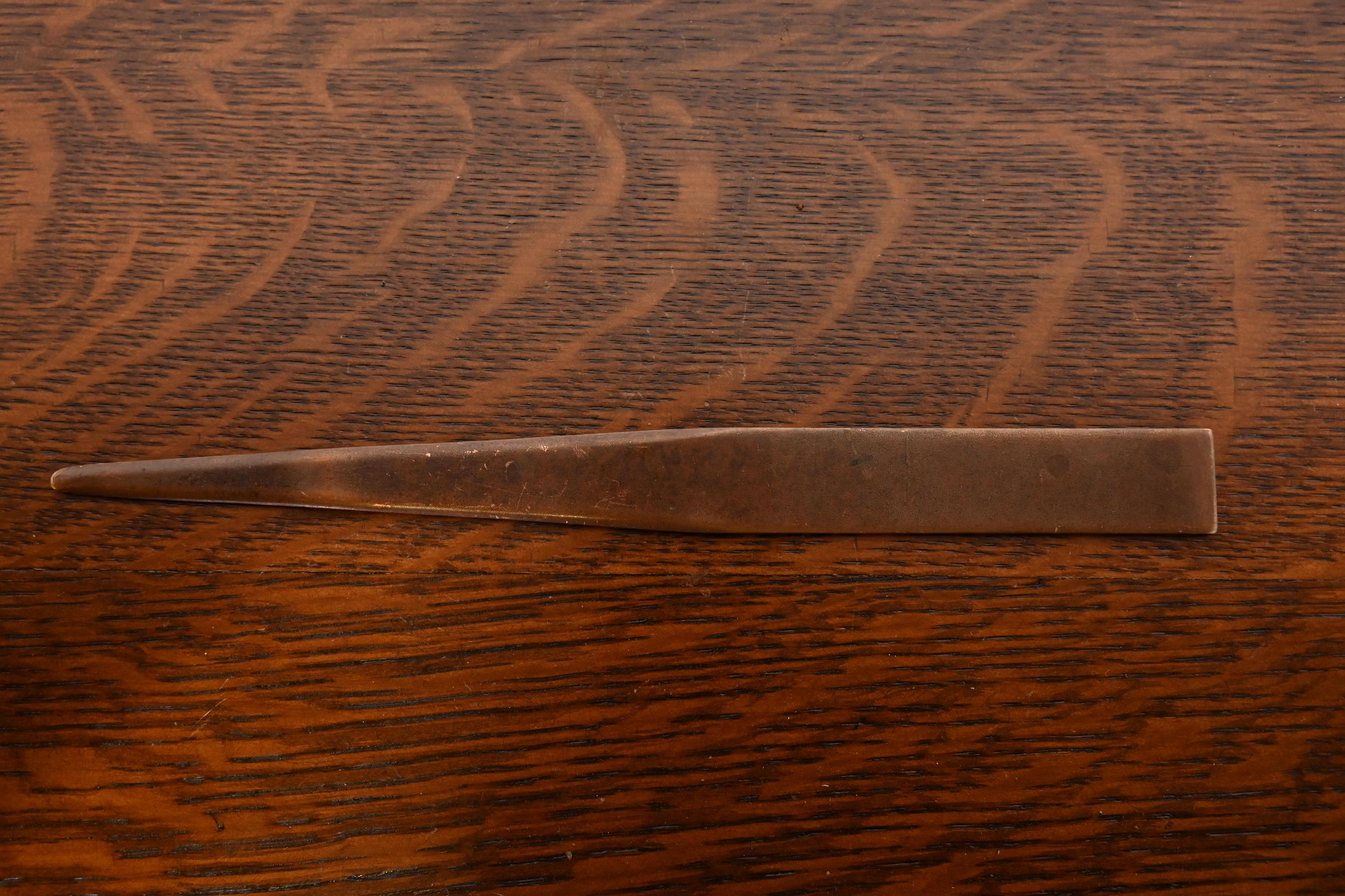 Heintz Arts & Crafts Sterling Silver on Bronze Letter Opener For Sale 2