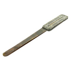 Coupe-papier Heintz Arts & Crafts en argent sterling sur bronze