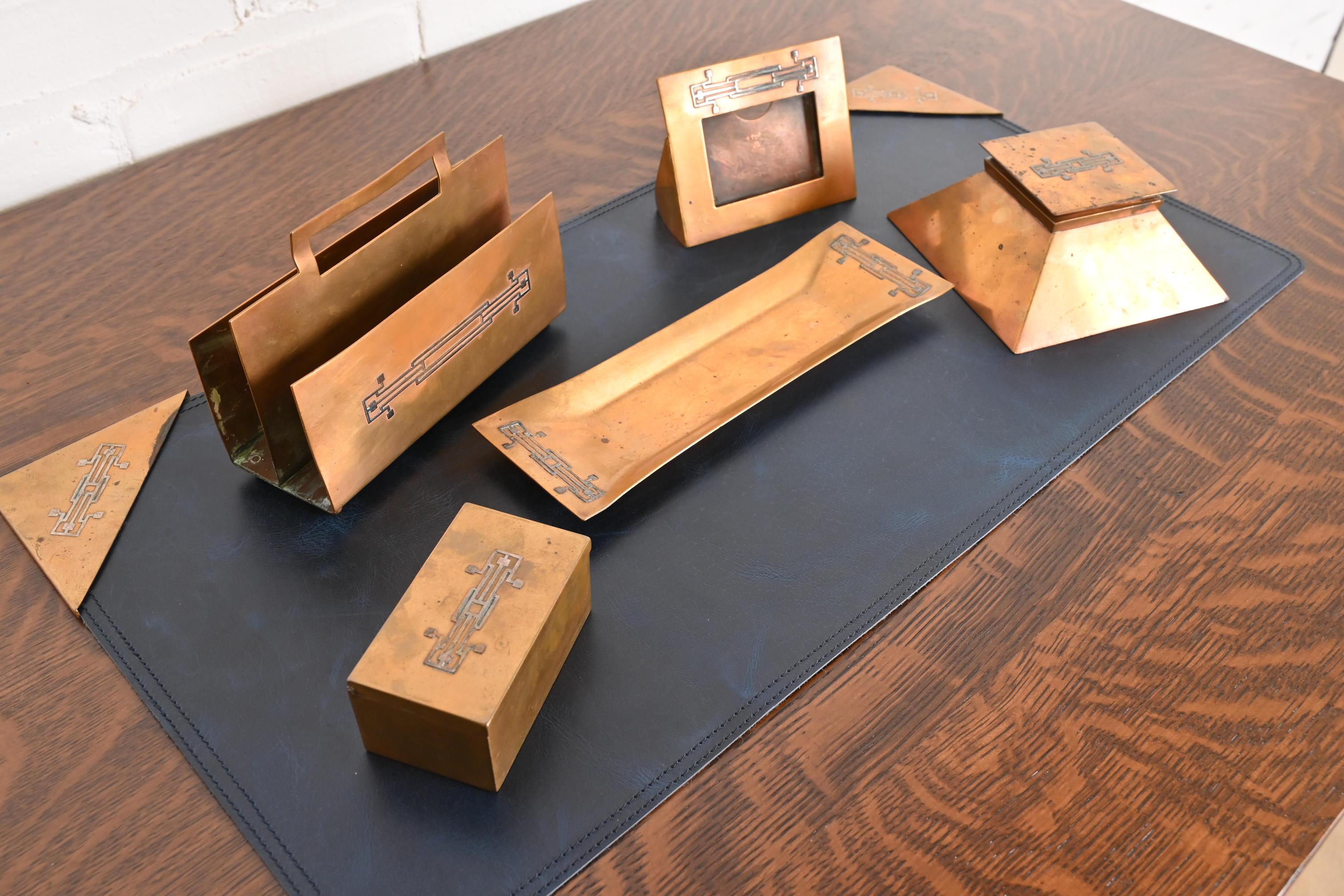 Heintz Arts & Crafts Briefständer aus Sterlingsilber auf Bronze 5