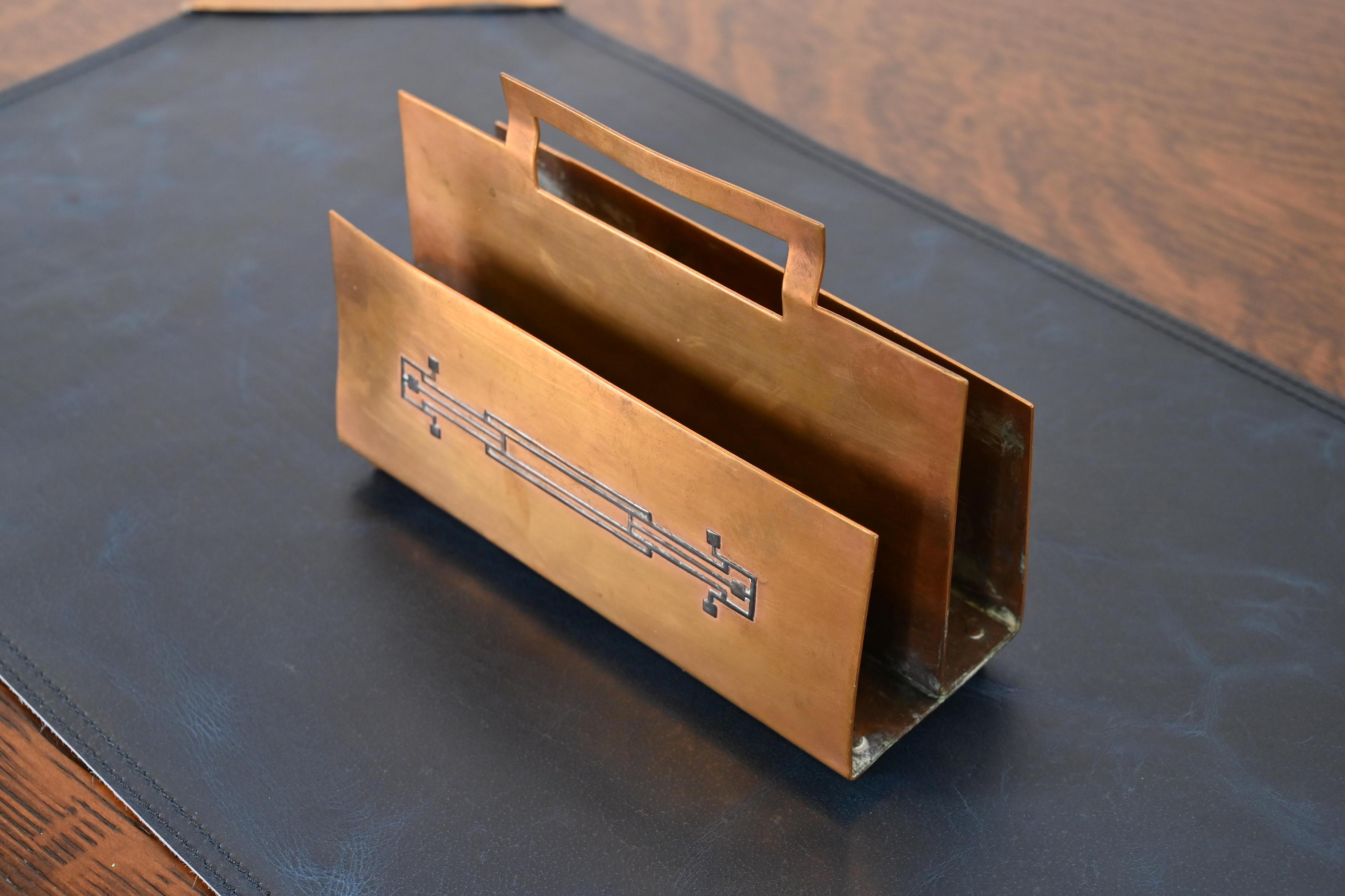 Heintz Arts & Crafts Briefständer aus Sterlingsilber auf Bronze 1