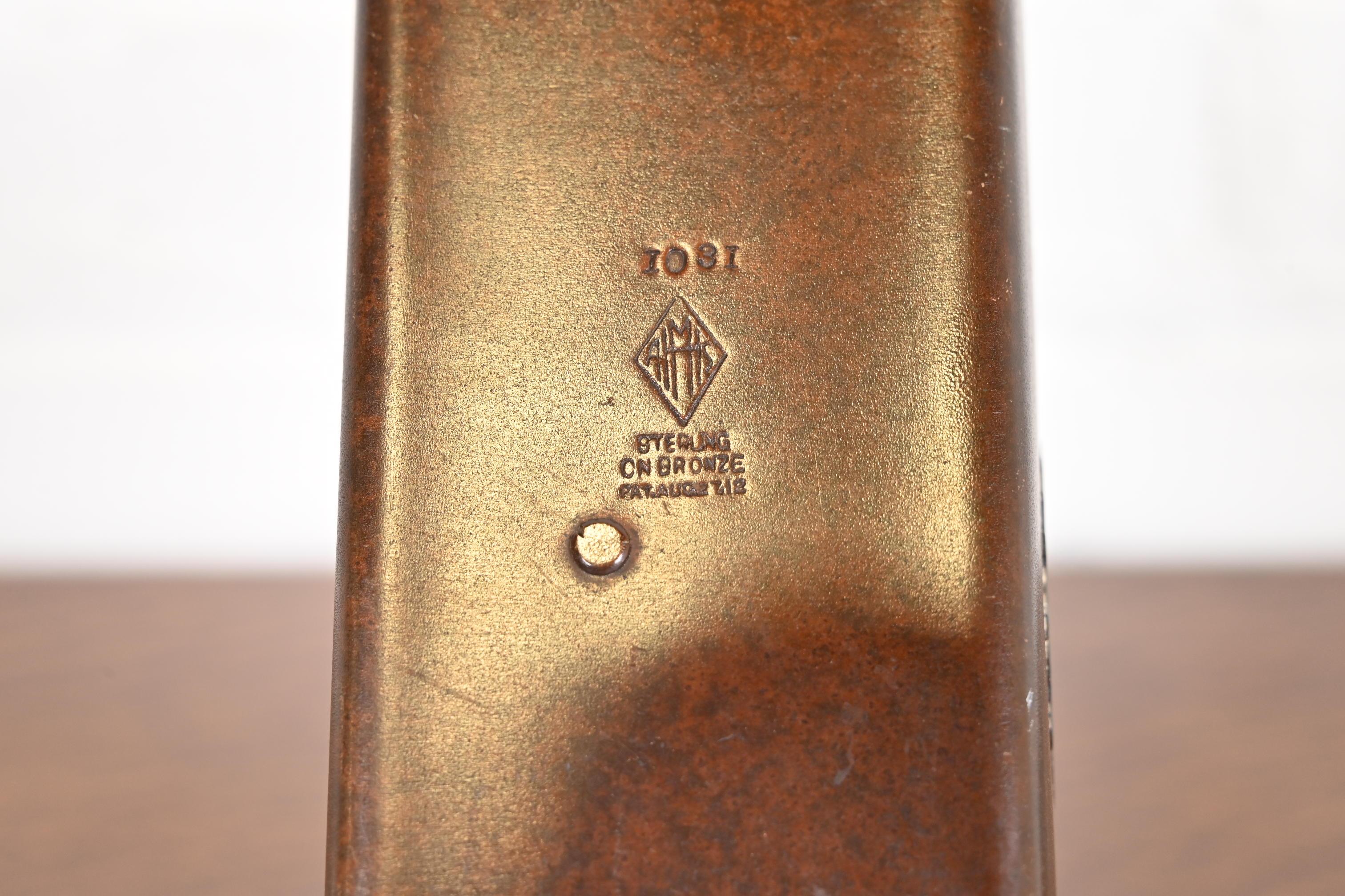 Estante para cartas Heintz Arts & Crafts Plata de ley sobre bronce Plata esterlina en venta